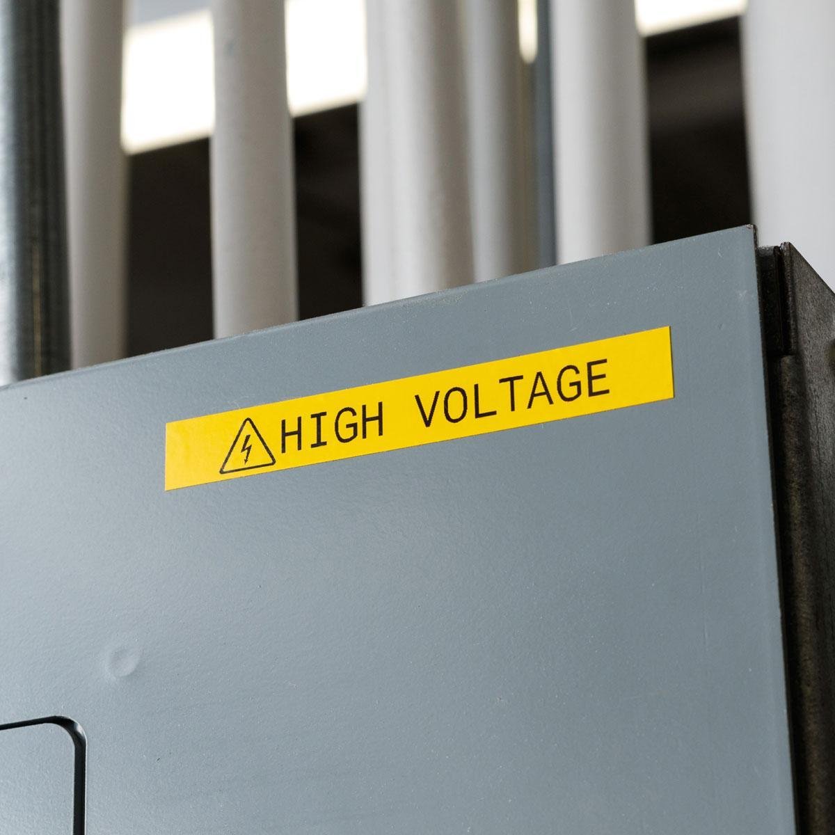 Picture of M21-750-595-YL - BMP21 Series Indoor/Outdoor Vinyl Labels 0.75" W x 21' L, Yellow