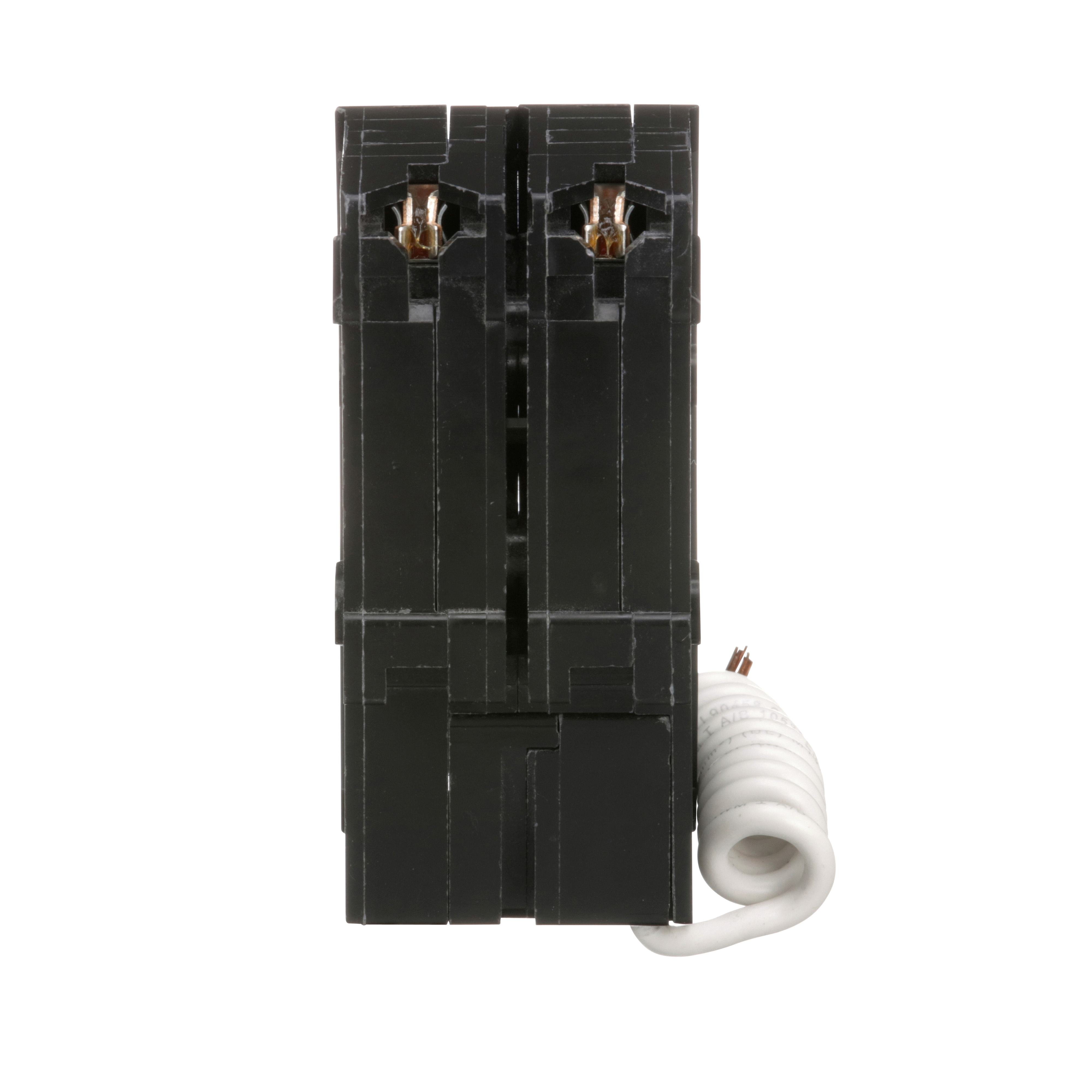 Picture of HOM215GFI - Mini circuit breaker, Homeline, 15A, 2 pole, 120/240VAC, 10kA AIR, ground fault class A, plug in, UL