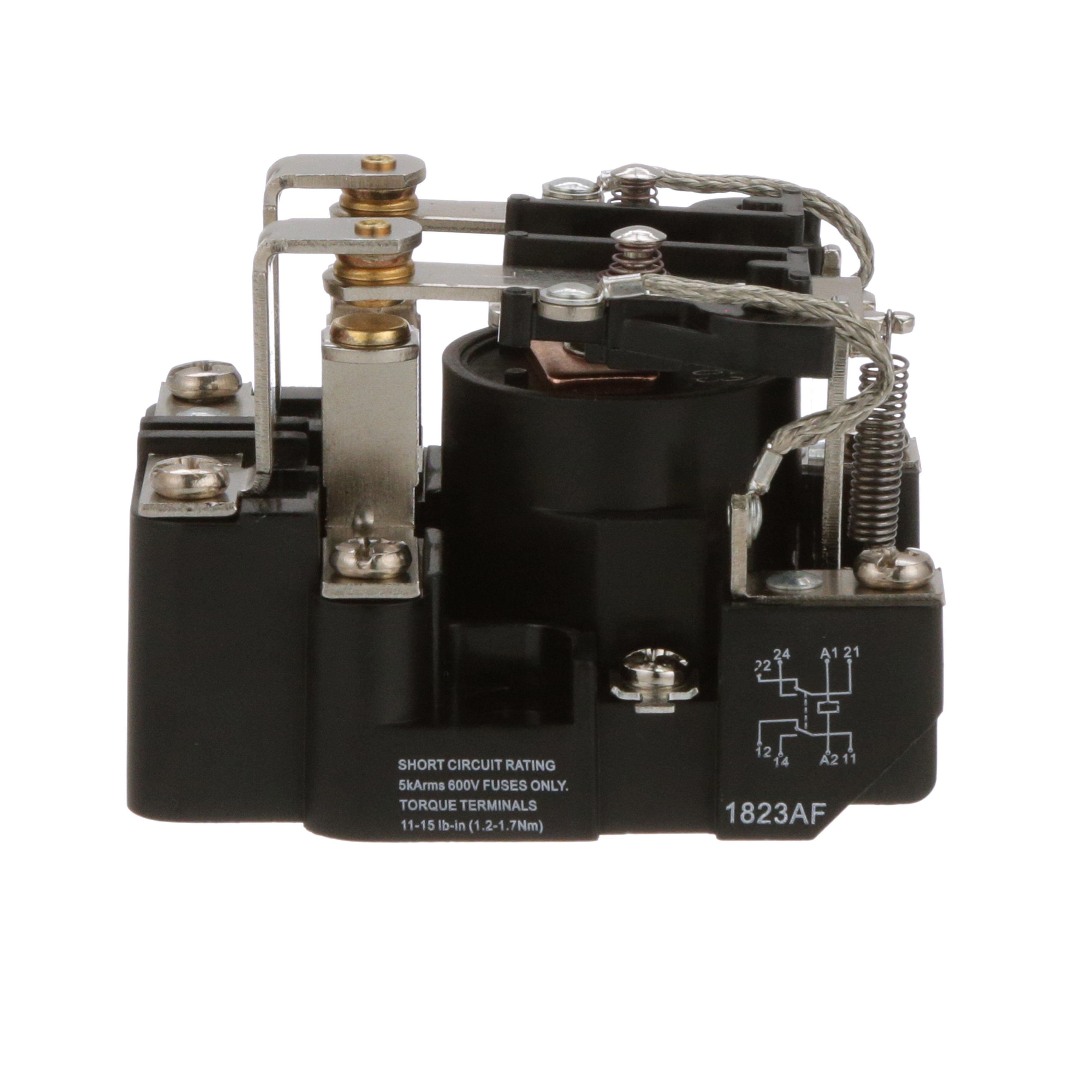 Picture of 8501CO16V29 - Power Relay, Type C, 2 hp, 30A resistive at 300VAC, DPDT, 2 normally open and 2 normally closed contact, 480VAC coil