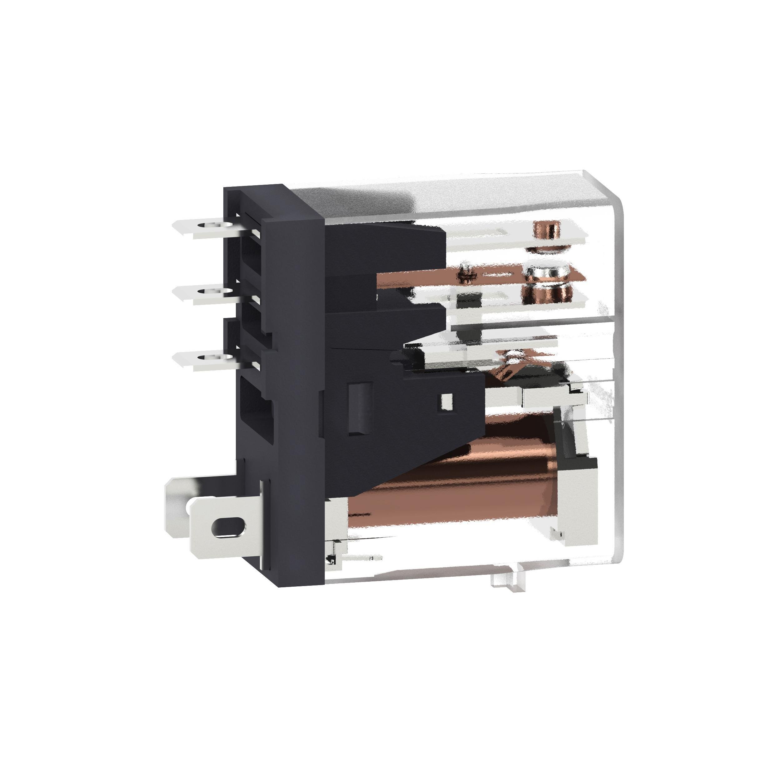 Picture of RXG15BD - interface plug in relay, Harmony Electromechanical Relays, 10A, 1CO, clear cover, 24V DC