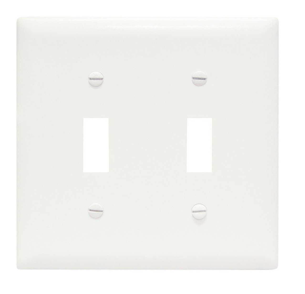TP2-W - TradeMaster® 2-Gang Nylon Wall Plate, 2 Toggle Switch Openings, White