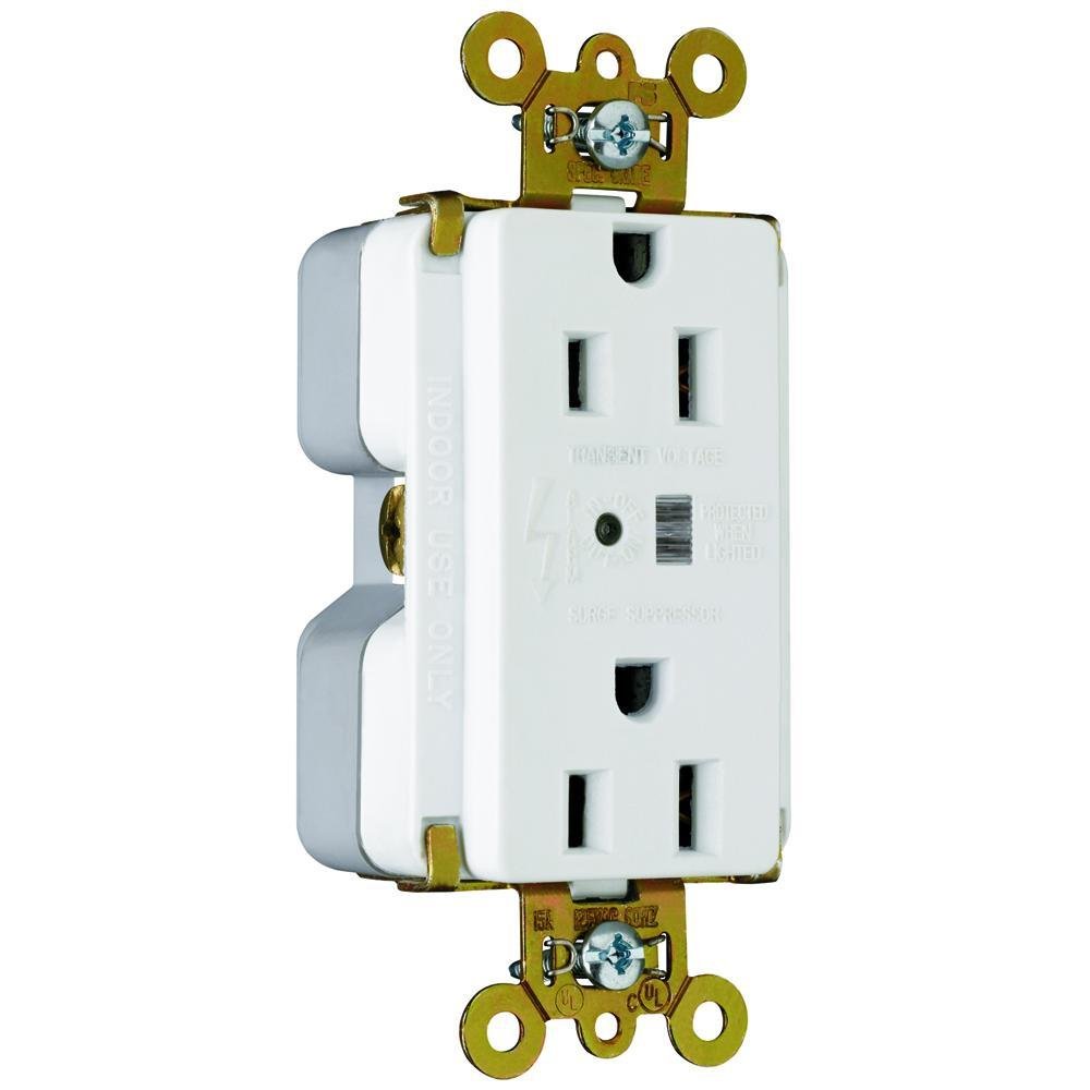 5262-WSP - 15A 125V Extra Heavy Duty Spec-Grade Surge Protective Duplex Receptacle, White