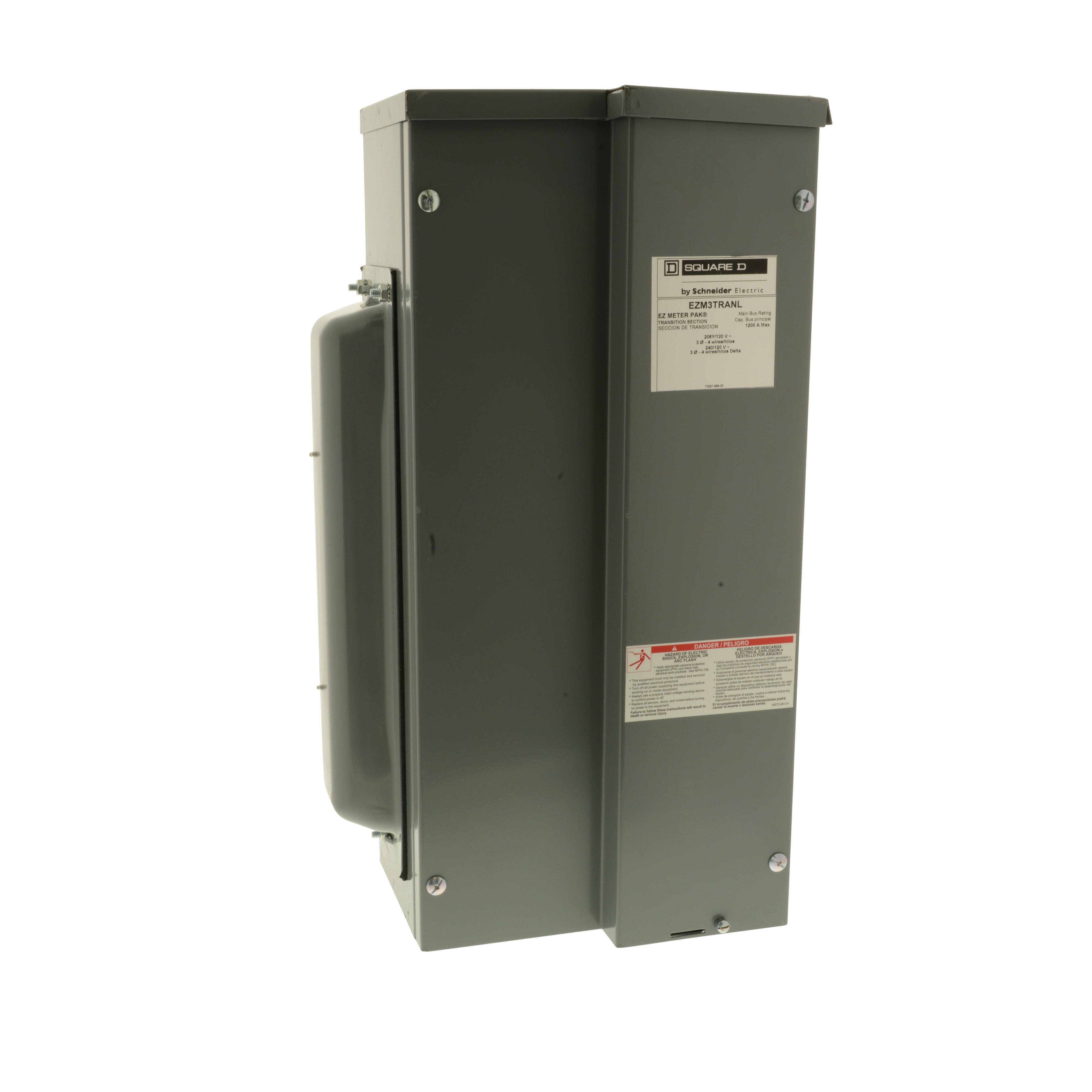 Picture of EZM3TRANL - Meter accessory, EZ Meter-Pak, transition section, left, 1200A bus, 3 phase