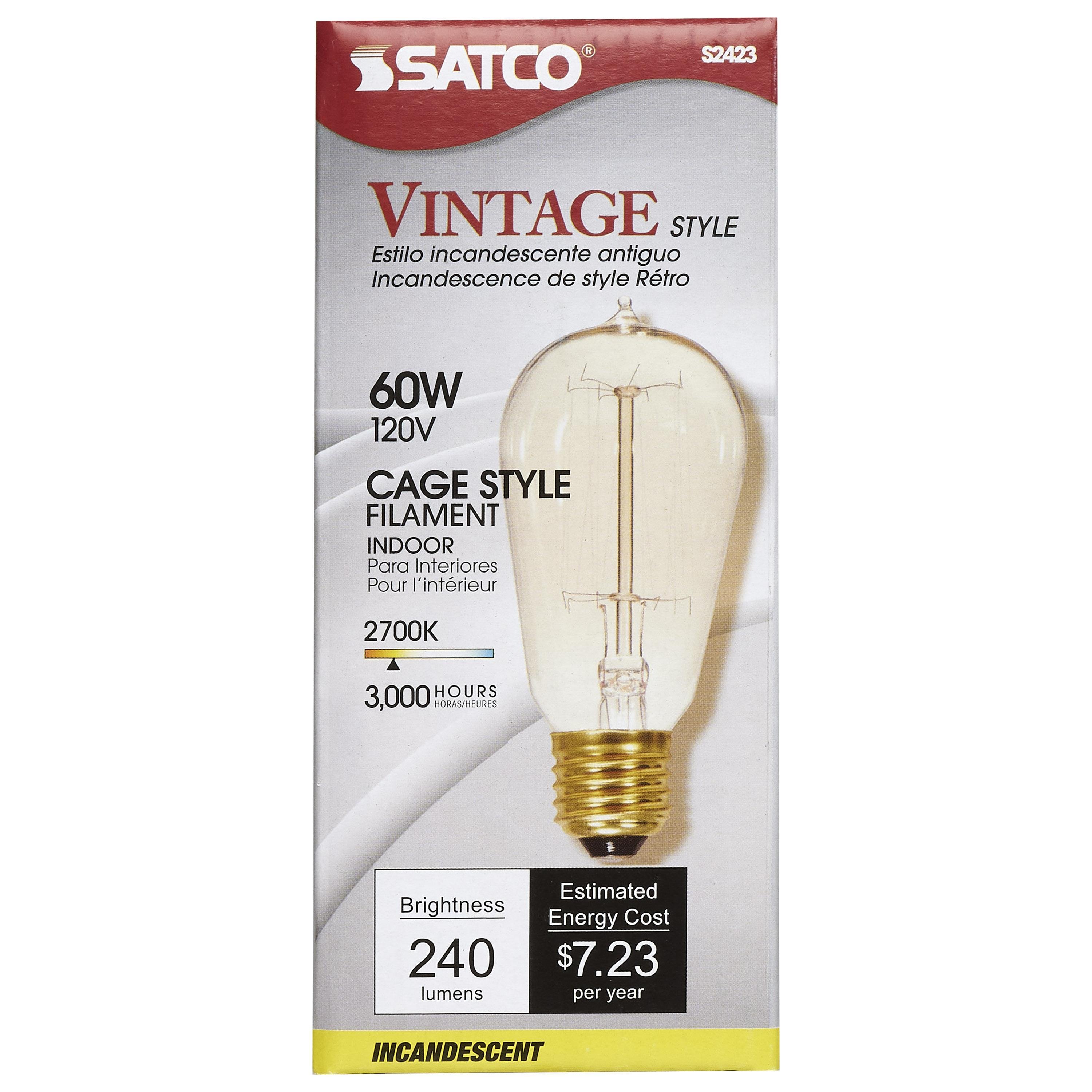 Picture of S2423 - 60 Watt ST19 Incandescent - Clear - 3000 Average rated hours - 240 Lumens - Medium base - 120 Volt