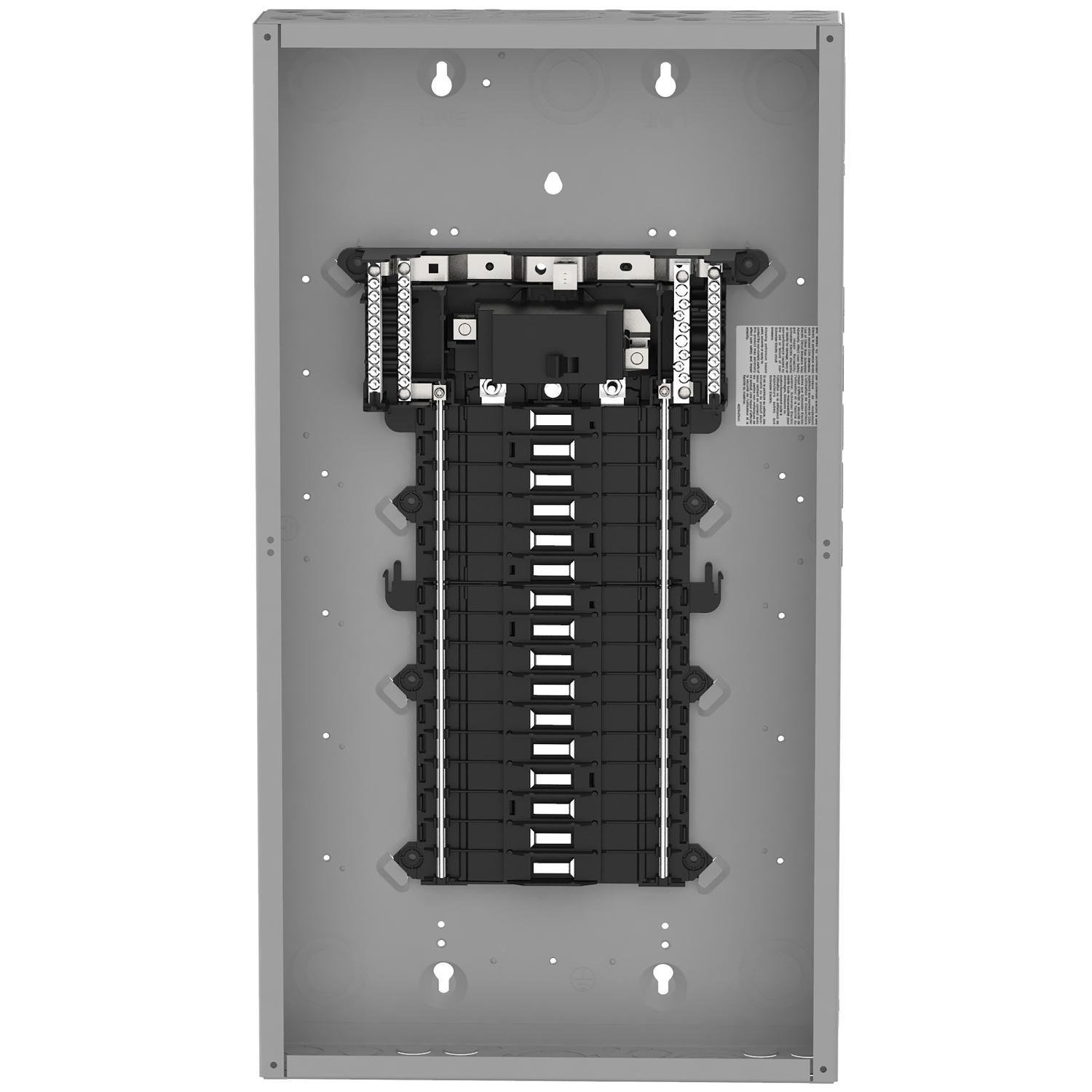 QO132M100P - Load center, QO, 1 phase, 32 spaces, 38 circuits, 100A convertible main breaker, PoN, NEMA1