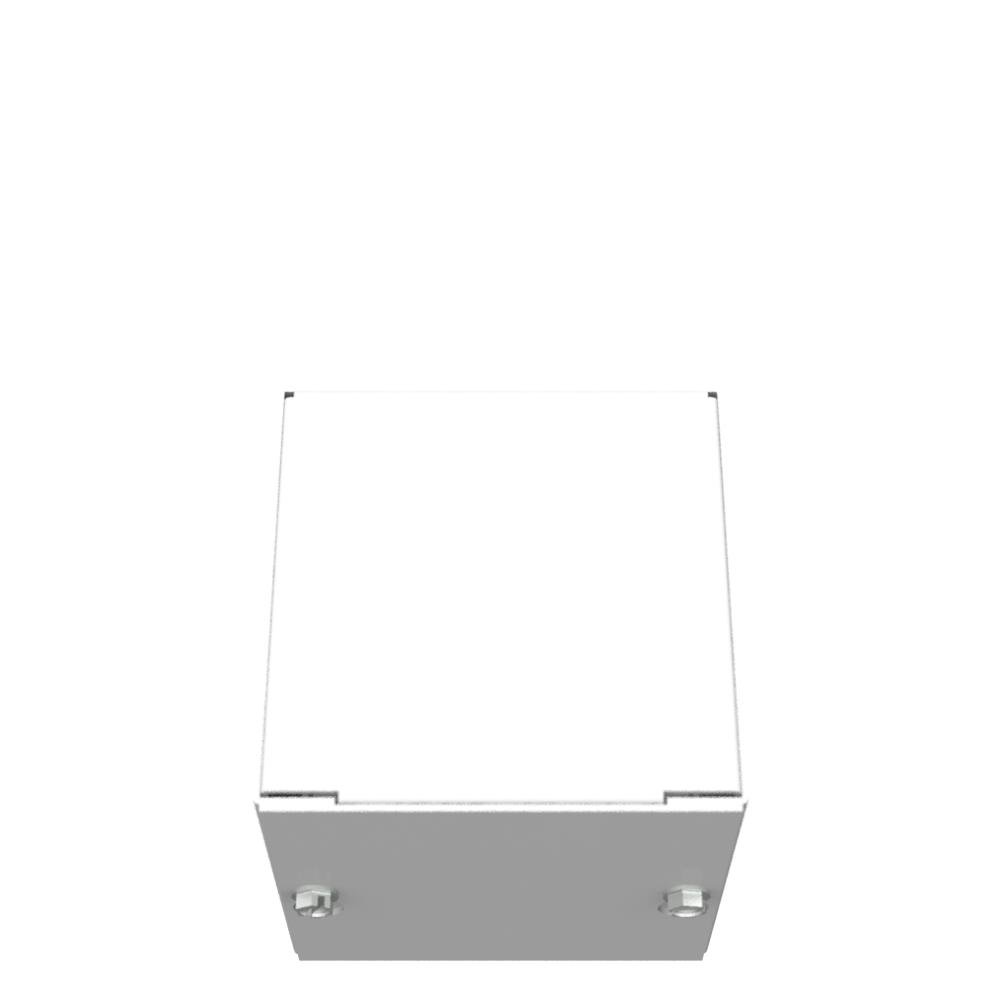 Picture of 444-SC1-NK - 4X4X4 Screw Cover Type 1 UL Listed Steel No Knockouts ANSI 61 Gray Cover With Teardrop Slots Mounting Holes In Back