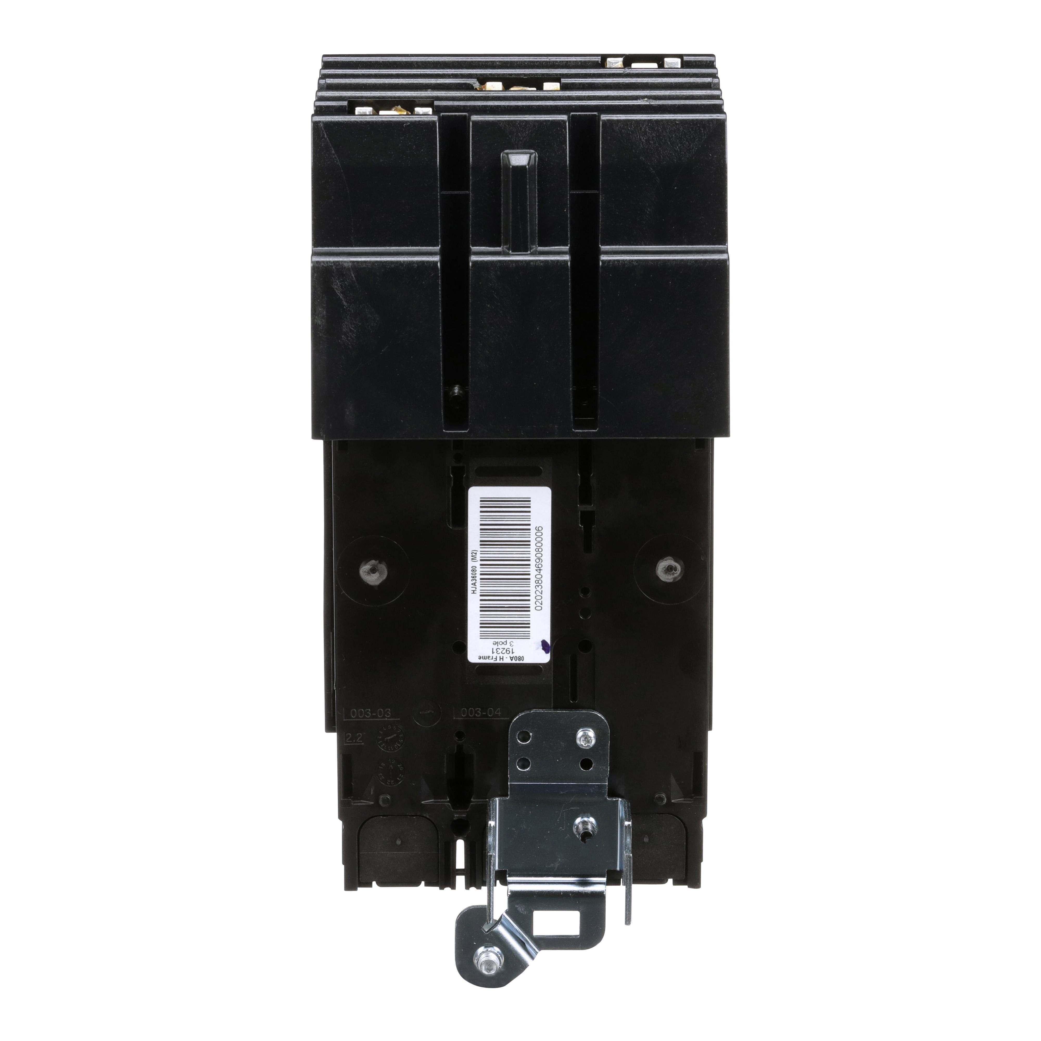 Picture of HJA36080 - Circuit breaker, PowerPacT H, 80A, 3 pole, 600VAC, 25kA, I-Line, thermal magnetic, 80%, ABC