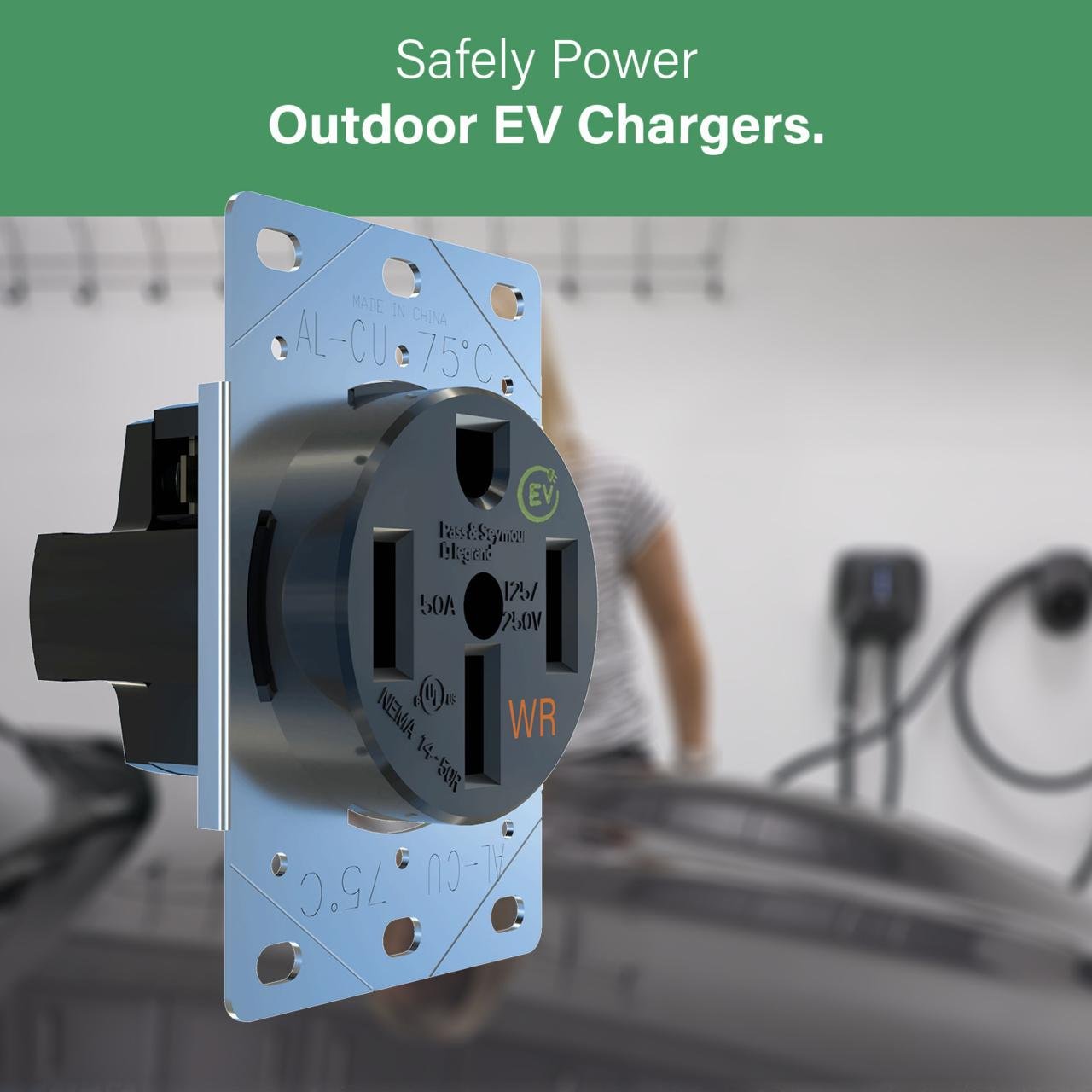 Picture of 3894WREV - 50A Weather Resistant Electrical Outlet for EV Chargers