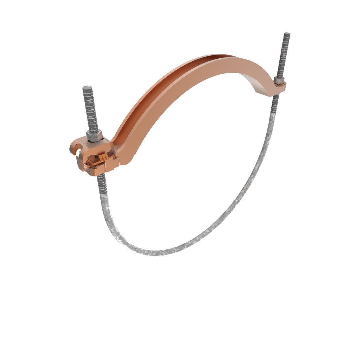 Picture of GAR3907 - Mechanical Grounding Connector, Conductor to Water Pipe, 4-4/0 AWG, 8" Pipe, 3/8" Stud