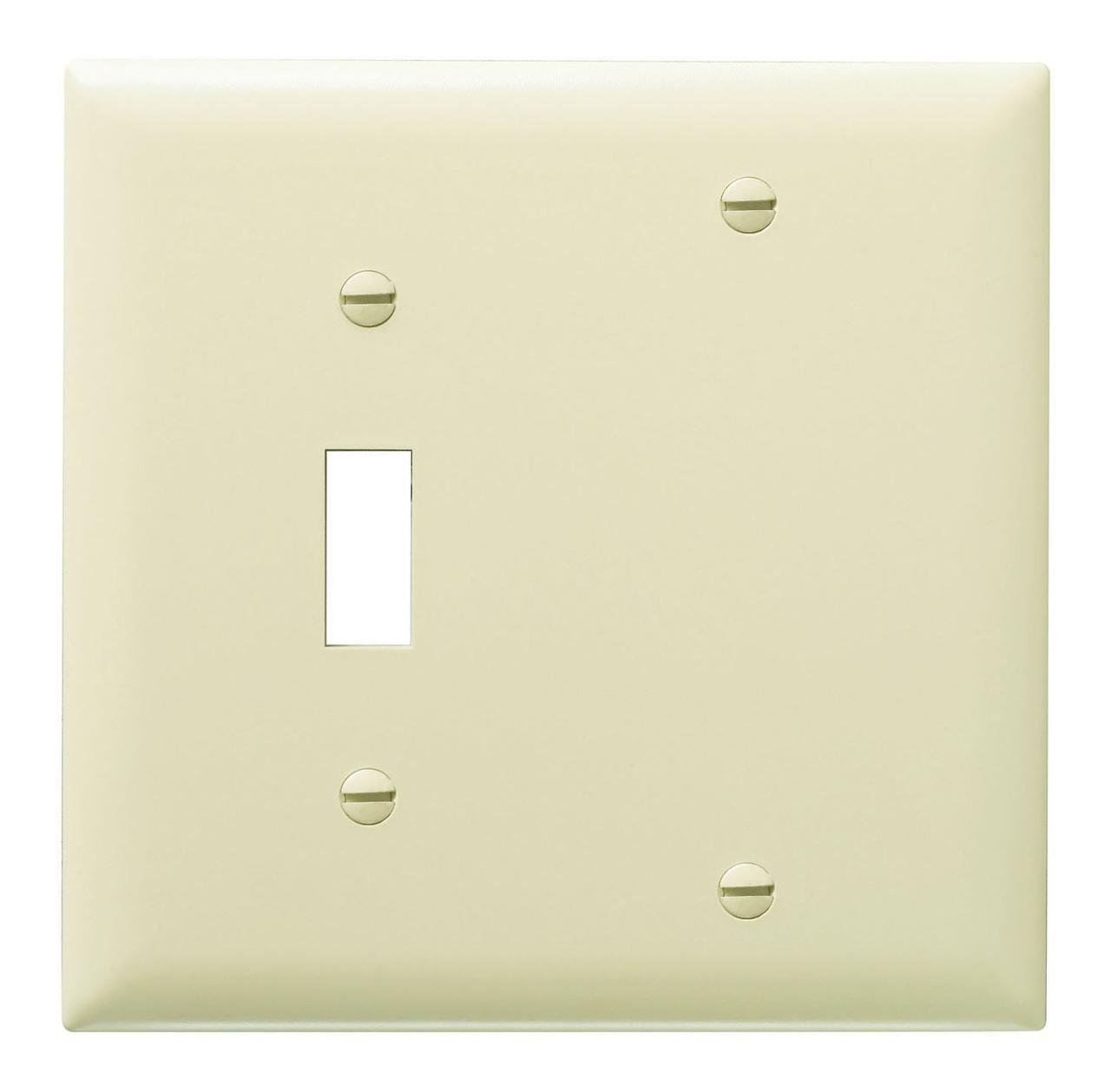 Picture of TP113-I - Combination Openings, 1 Toggle Switch and 1 Blank, Two Gang, Ivory