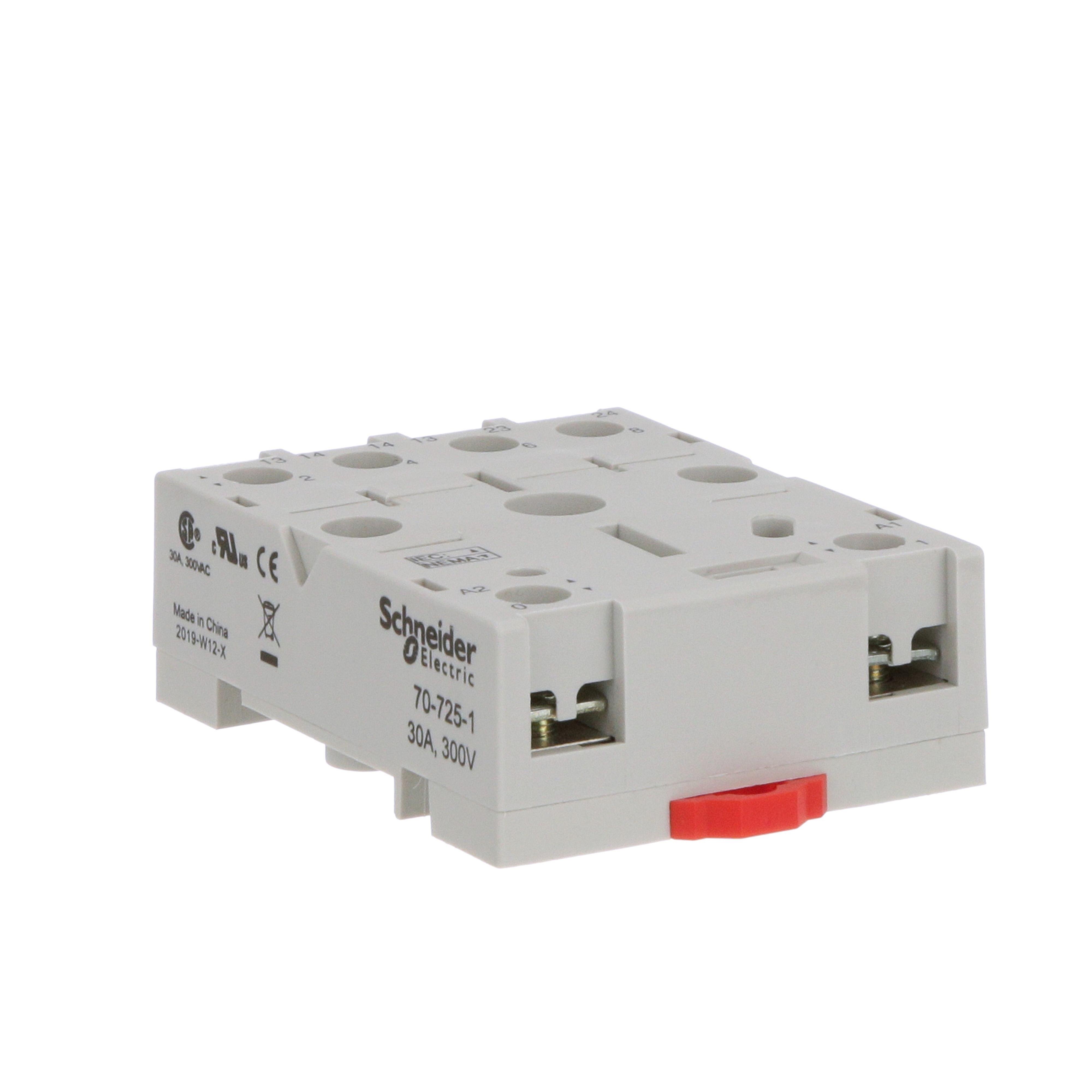 70-725-1 - Socket, SE Relays, 30A, 6 pins, screw connectors, separate contact, for 725 power relay
