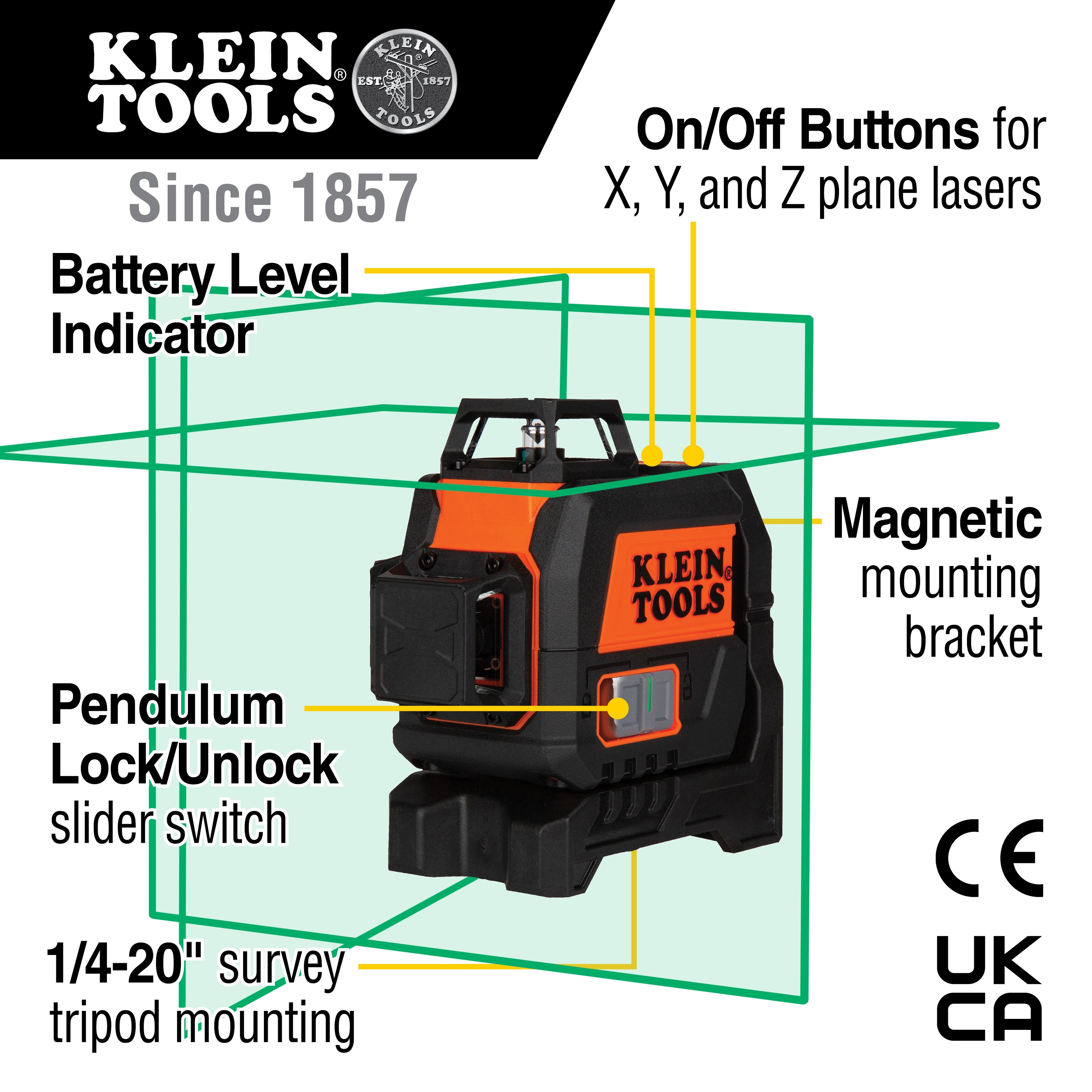 Picture of 93CPLG - Compact Green Planar Self-Leveling Laser Level