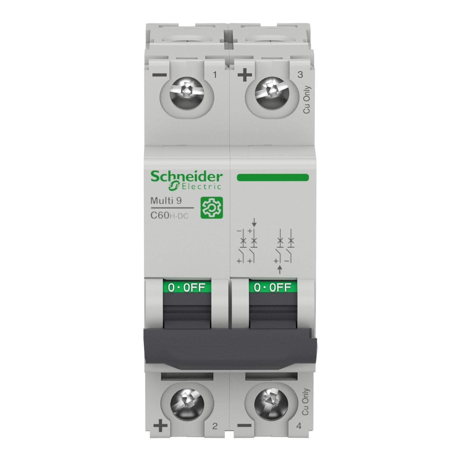 M9U21206 - Miniature circuit breaker (MCB), Multi9 C60H-DC, 2P, 6A, C curve, 5kA (UL1077), 6kA (IEC/EN 60947-2)