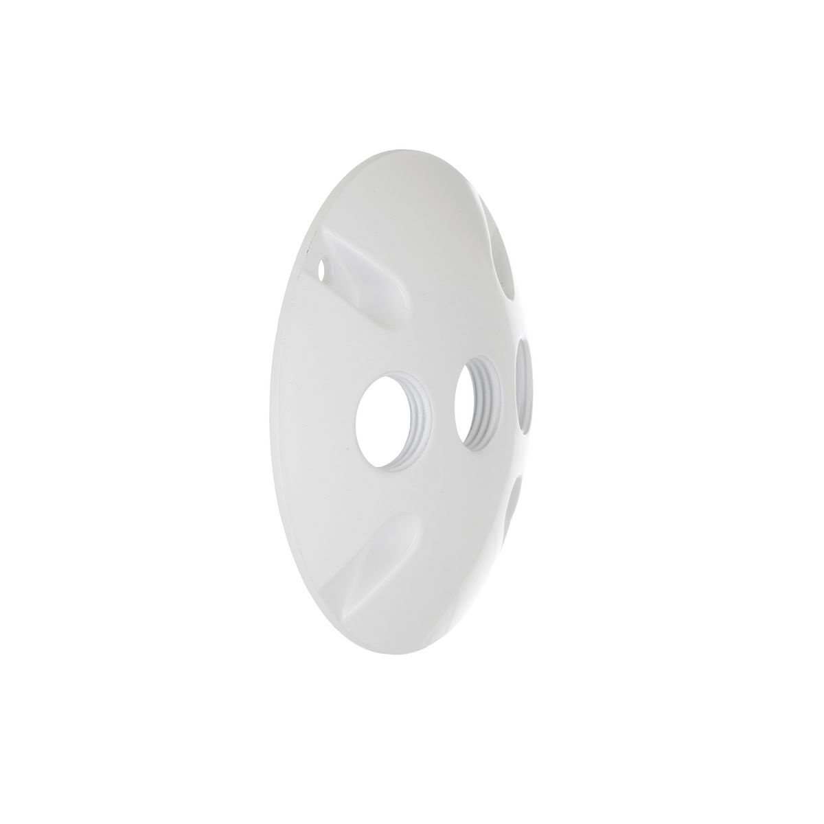 Picture of 5197-1 - Round Weatherproof Cluster Cover, Three 1/2 in. Threaded Outlets, White