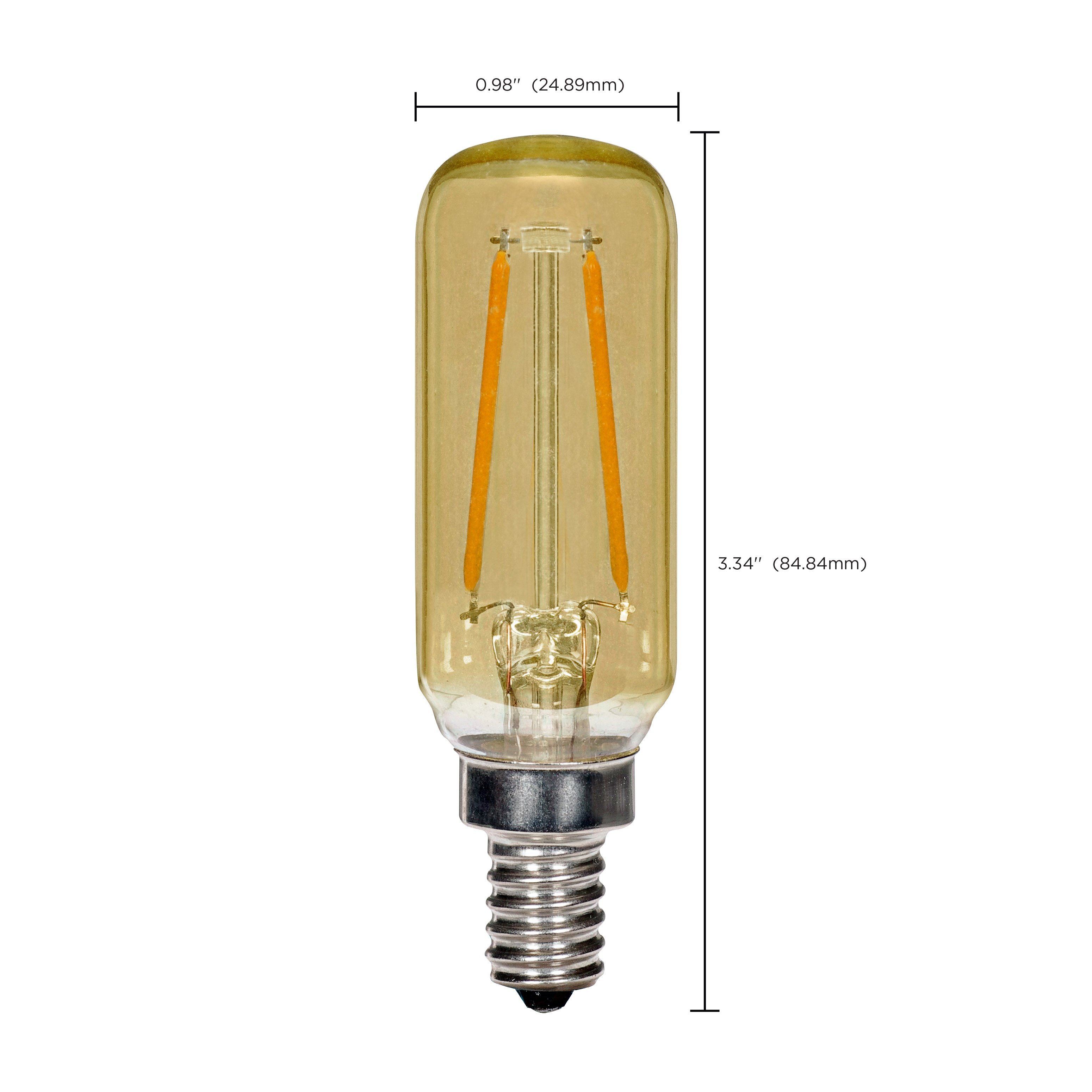 Picture of S9873 - 2.5 Watt T6 LED - Amber - Candelabra base - 2000K - 150 Lumens - 120 Volt