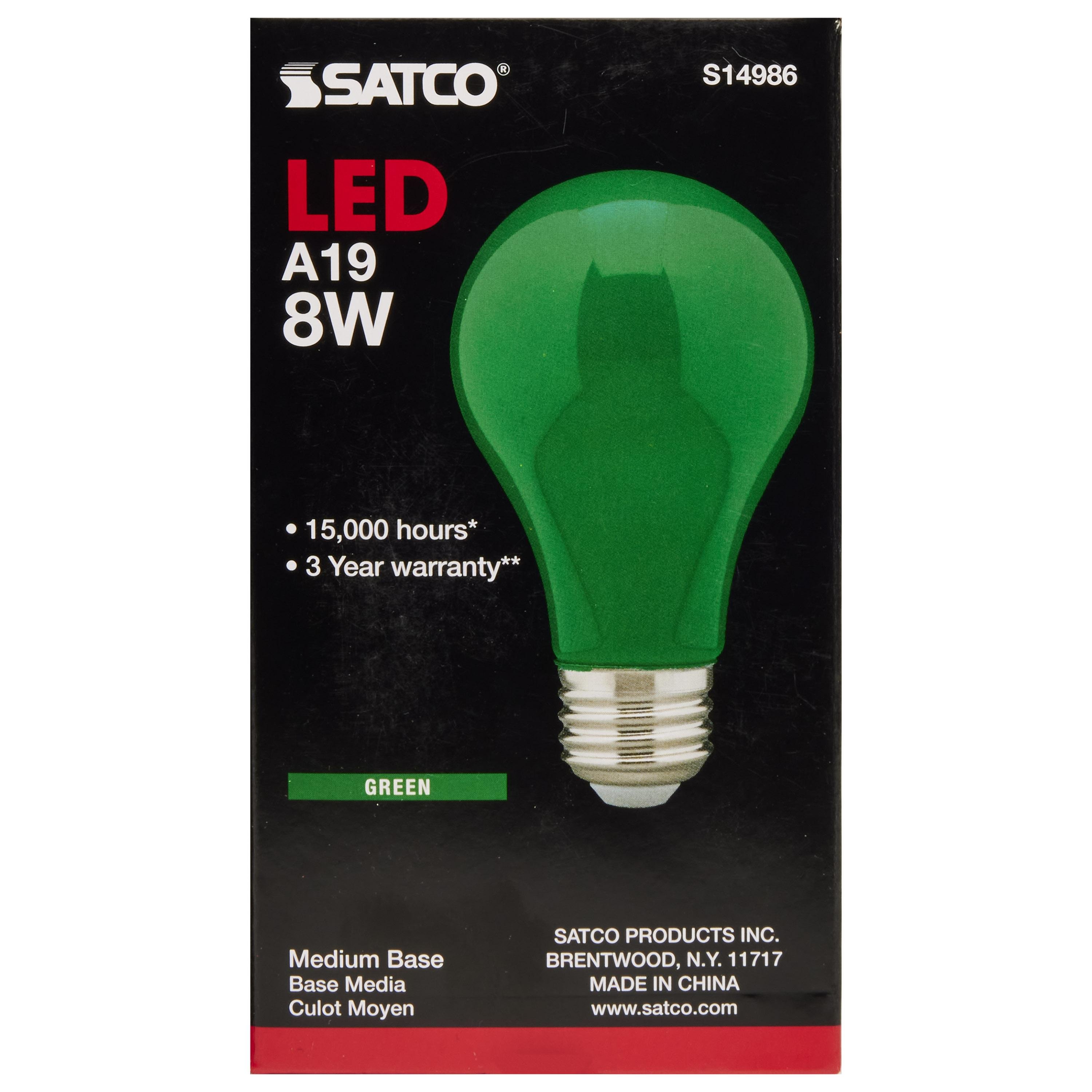 Picture of S14986 - 8 Watt A19 LED - Ceramic Green - Medium base - 360 deg. Beam Angle - 120 Volt