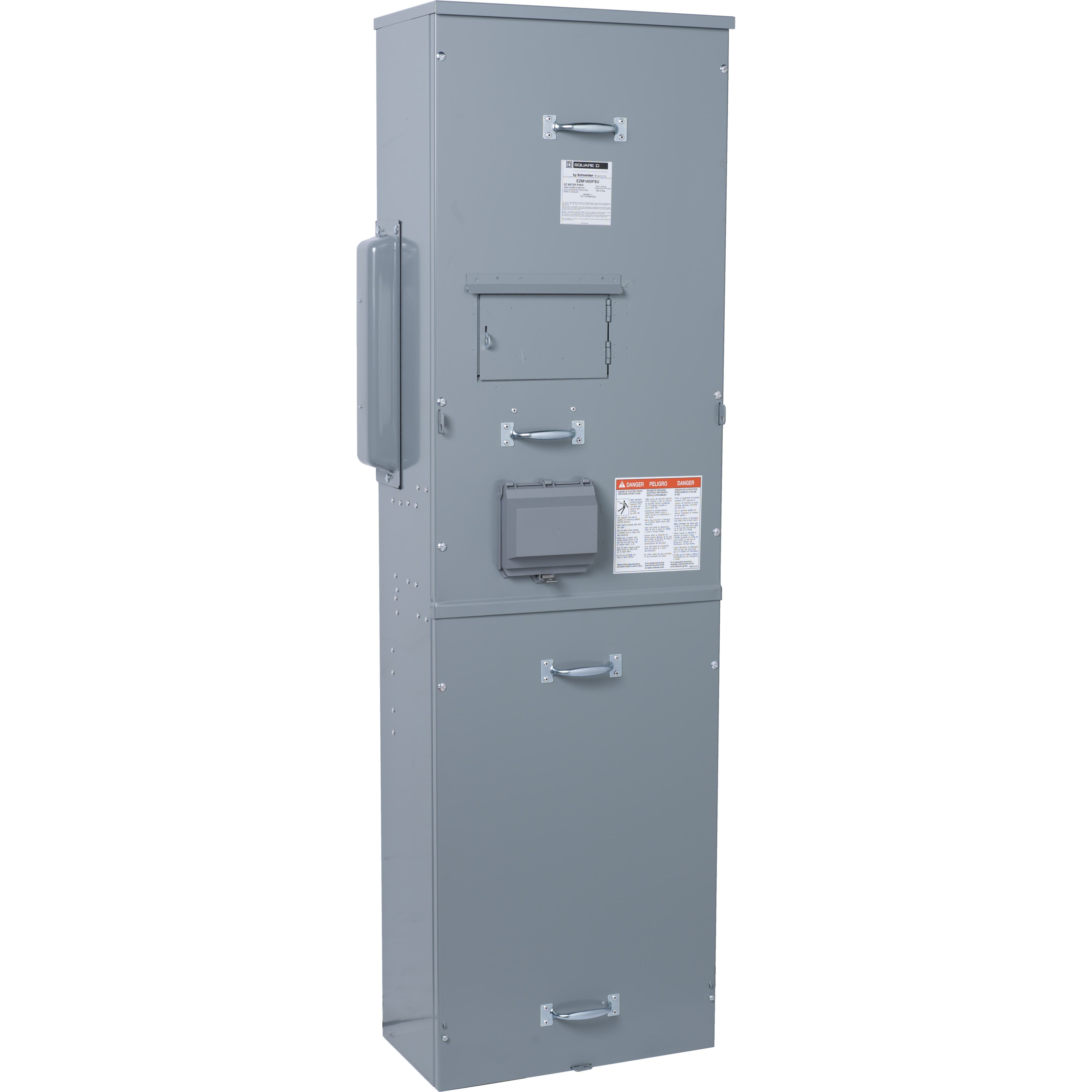 EZM1400FSU - Main fusible (Class T) switch unit, EZ Meter-Pak, 400A, 120/240VAC, 1ph/3W, 400A bus, UG, Type 3R, EUSERC