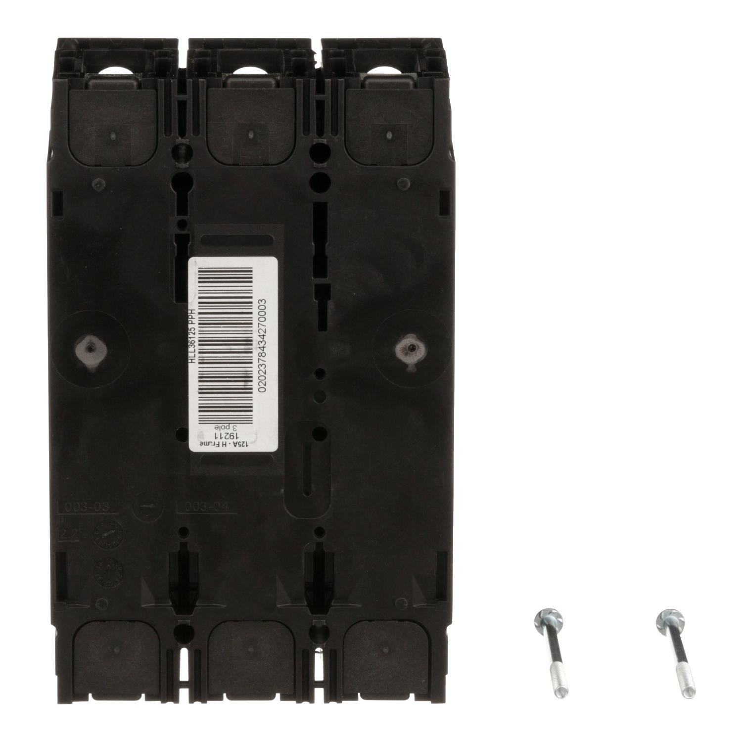 Picture of HLL36125 - Circuit breaker, PowerPacT H, 125A, 3 pole, 600VAC, 50kA, lugs, thermal magnetic, 80%