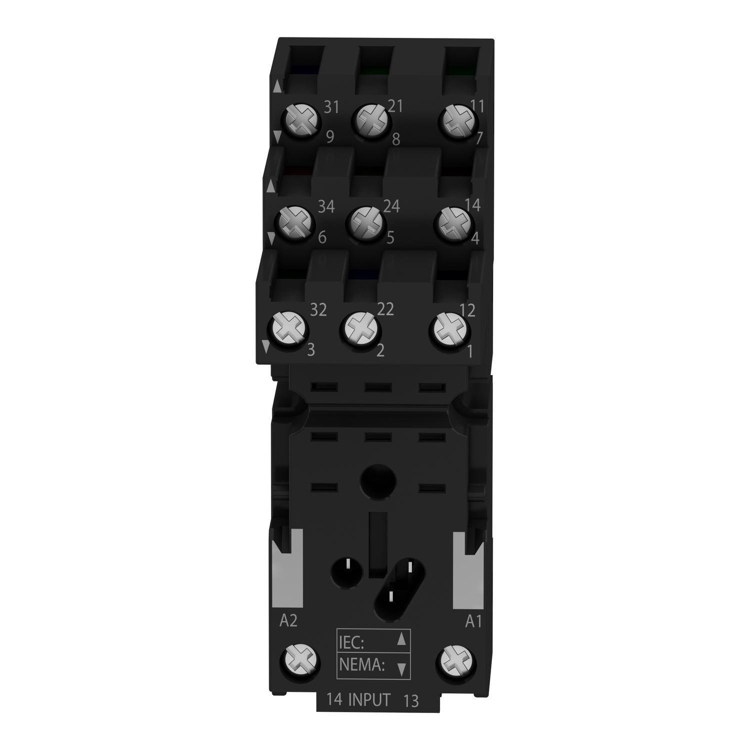 RXZE2S111M - socket, Harmony Electromechanical Relays, for RXM3 relays, screw connec to rs, separate contact