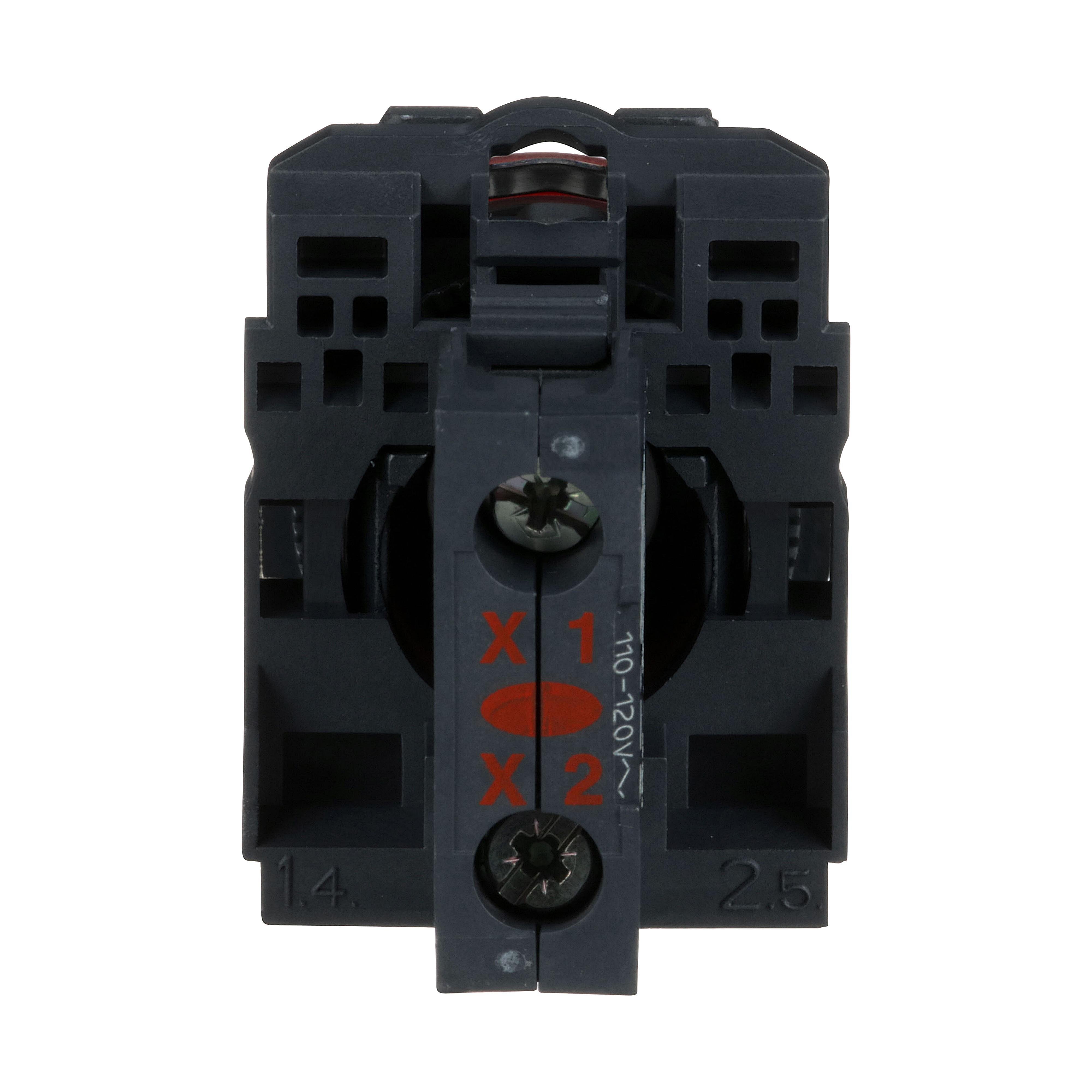 Picture of XB5AVG4 - pilot light, Harmony XB5, grey plastic, red, 22mm, universal LED, plain lens, 110…120V AC