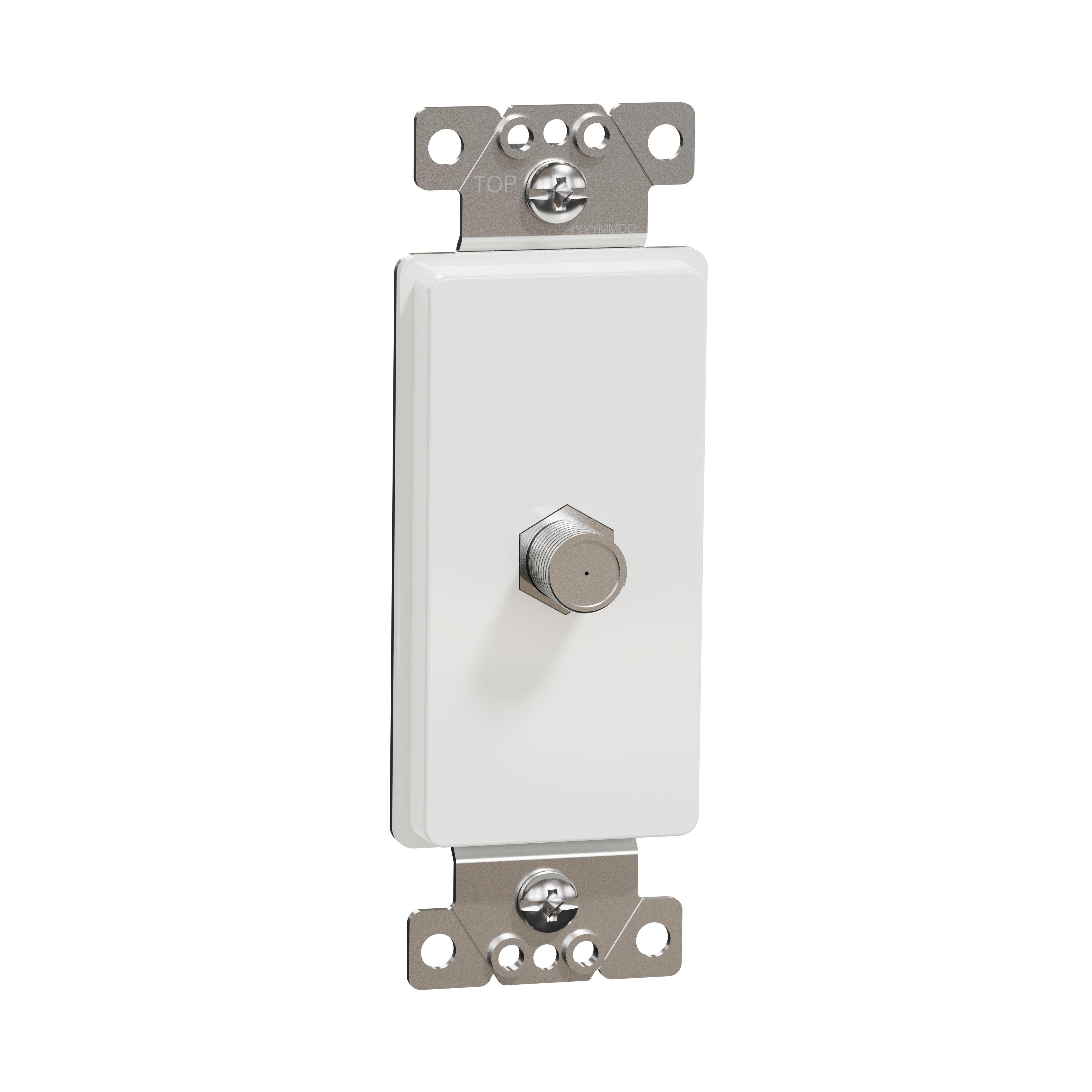 Picture of SQR87C01WH - TV socket, X Series, CATV, F connector, 1 gang, white, matte finish