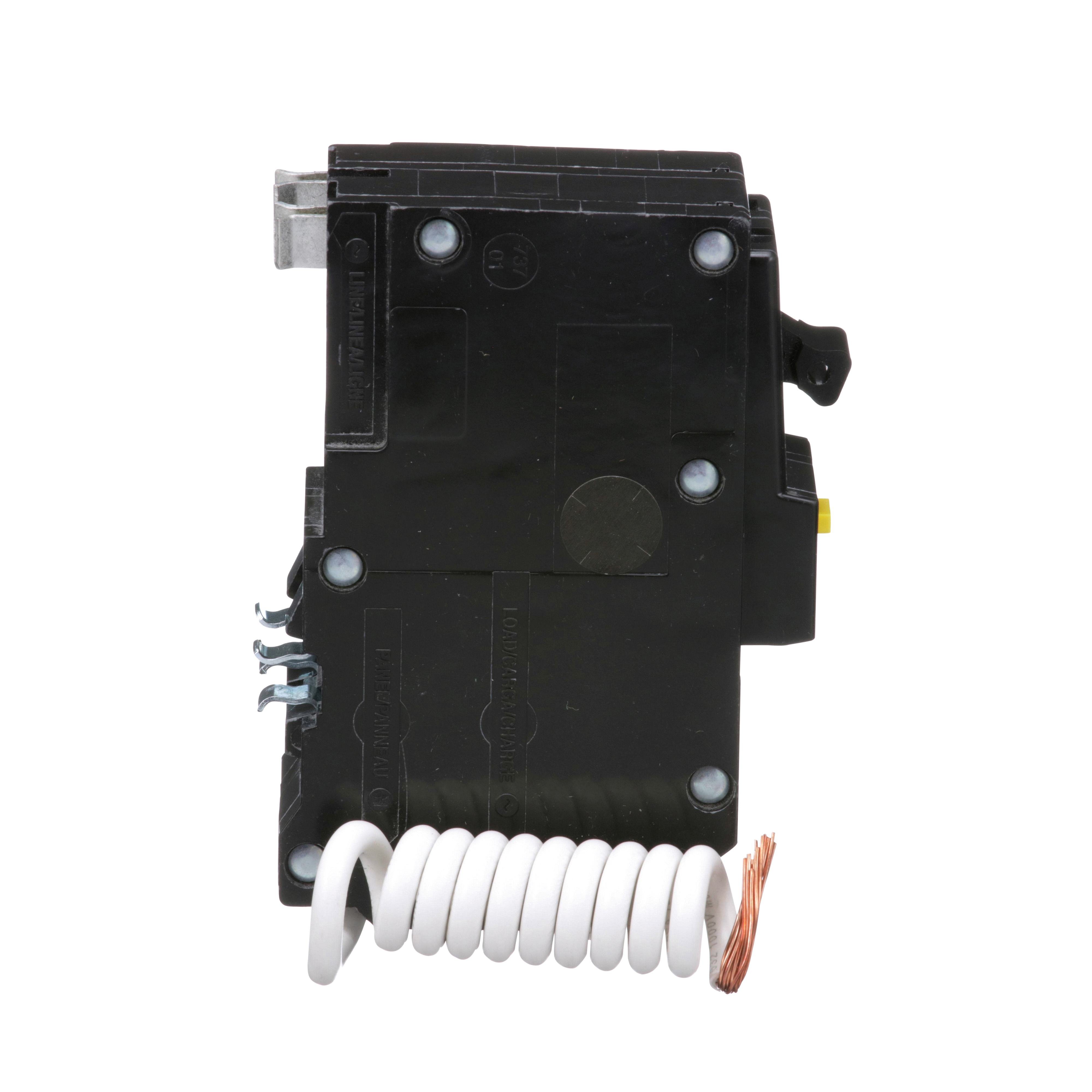 Picture of QO215GFI - [TAA] Mini circuit breaker, QO, 15A, 2 pole, 120/240VAC, 10kA, plug in, 6mA grd fault A, pigtail
