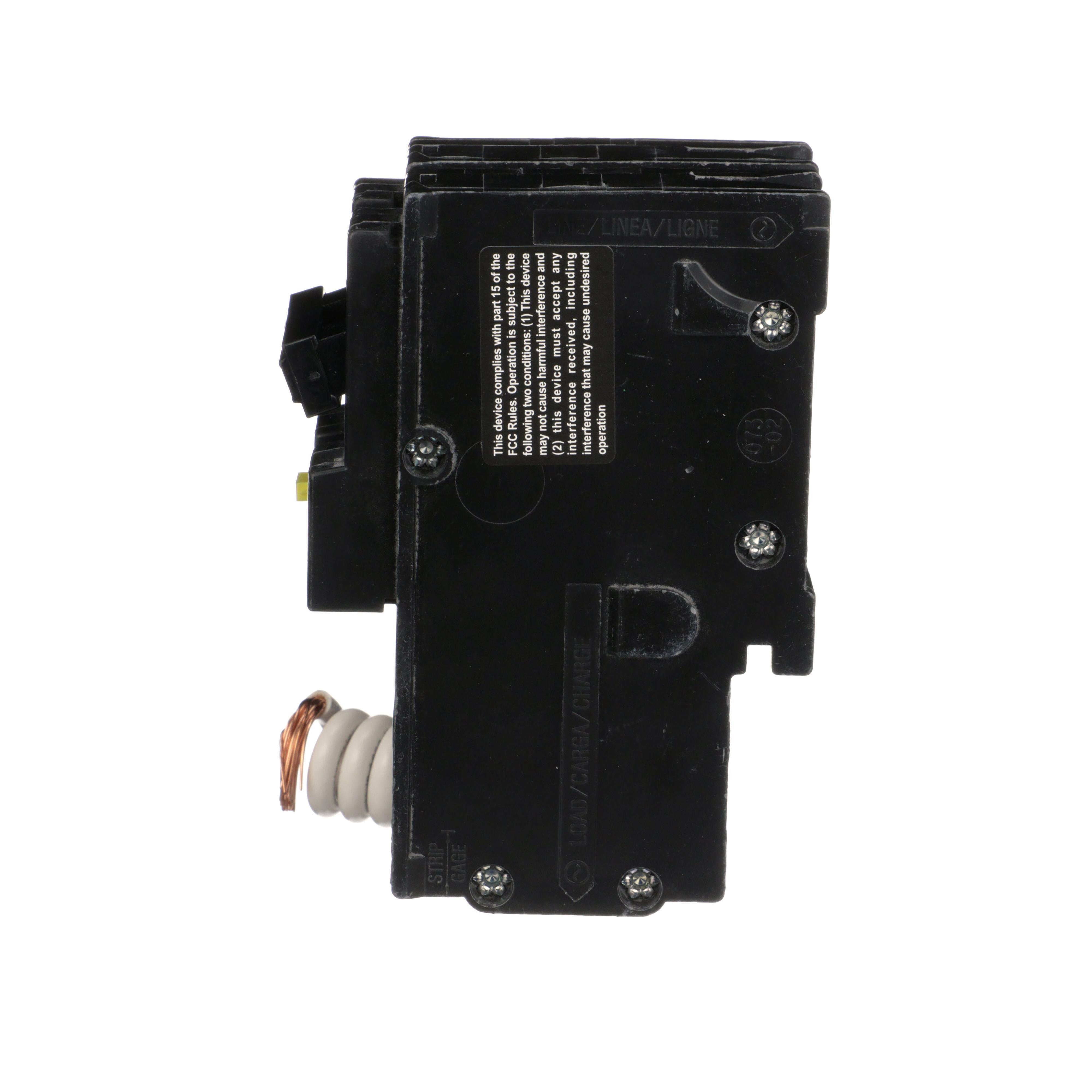 Picture of HOM220GFIC - Mini circuit breaker, Homeline, 20A, 2 pole, 120/240VAC, 10kA AIR, ground fault class A, plug in, UL [TAA]