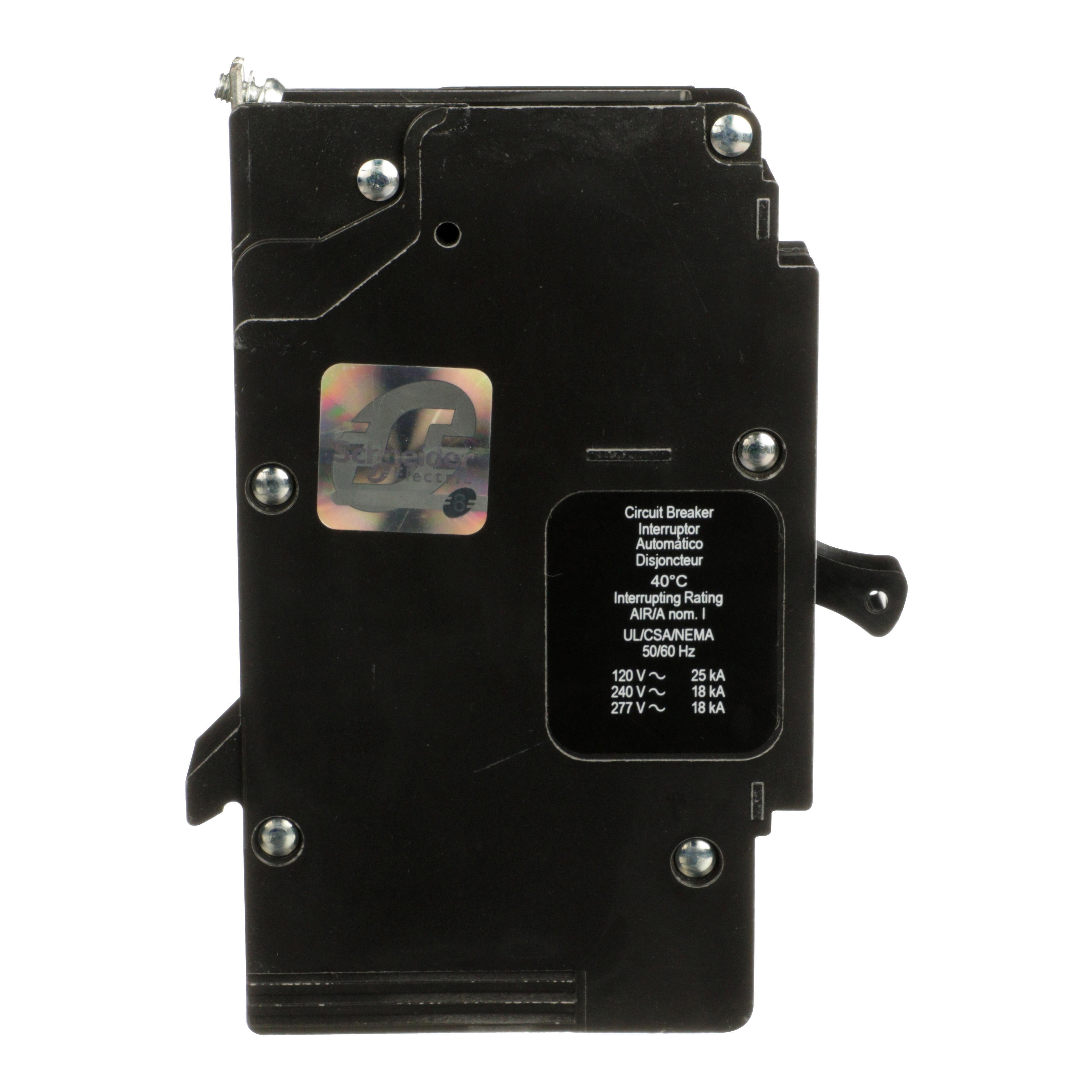 Picture of EDB14025 - Mini circuit breaker, E-Frame, 25A, 1 pole, 277VAC, 25kA max, bolt on [TAA]