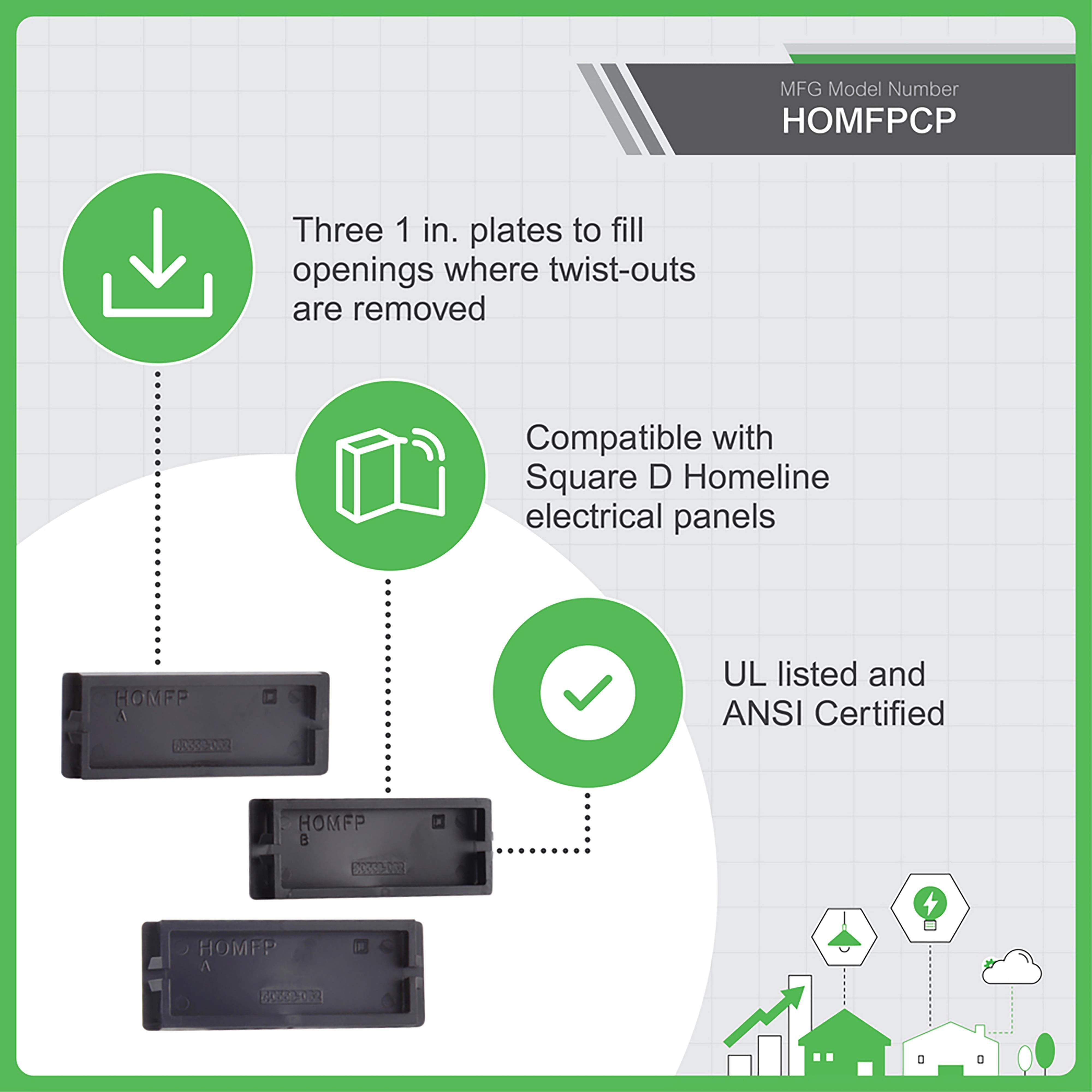 Picture of HOMFP - Load center accessory, Homeline, filler plate, set of 5