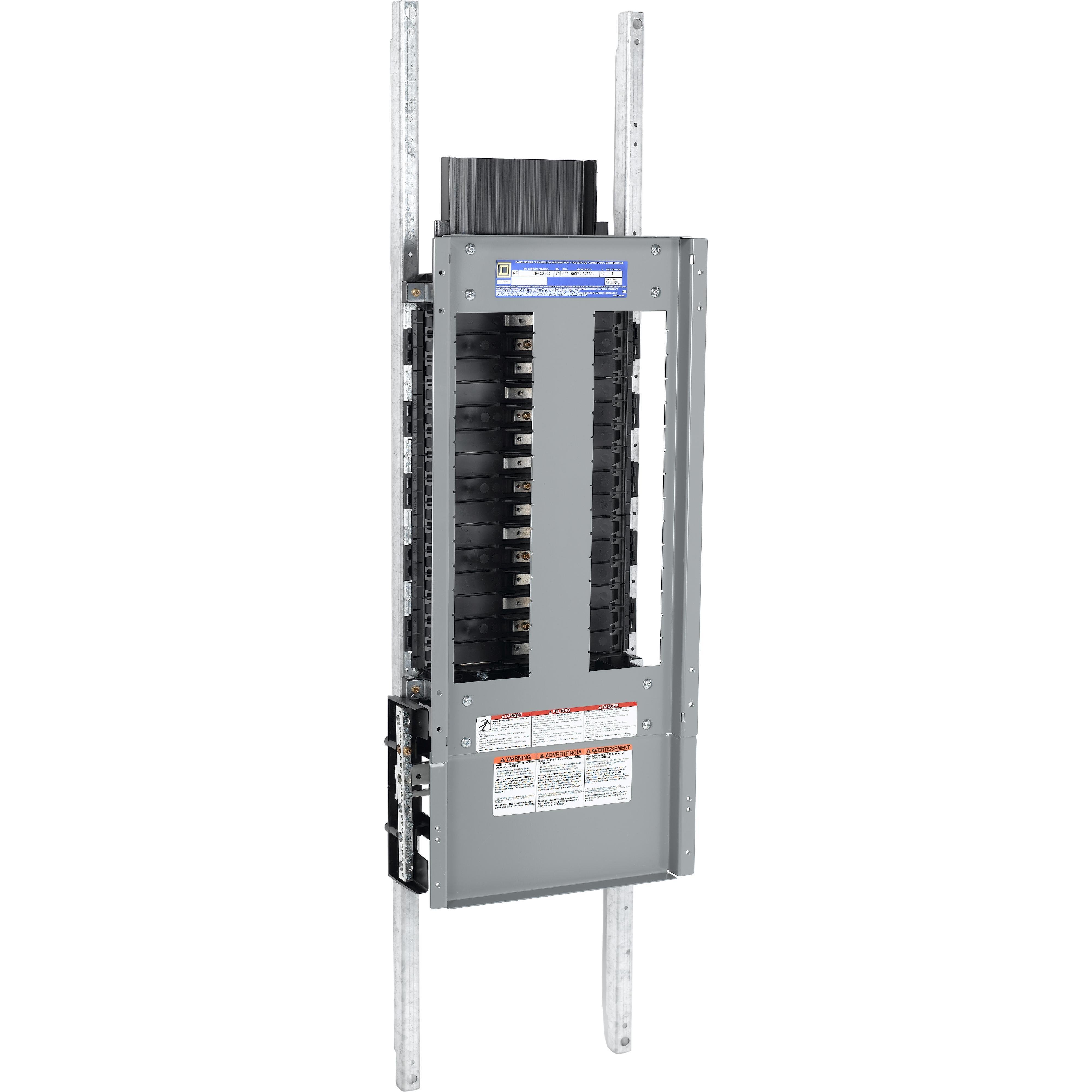 NF430L6C - Panelboard interior, NF, main lugs, 600A, Cu bus, Al neutral assembly, 30 pole spaces, 3 phase, 4 wire, 600Y/347VAC max