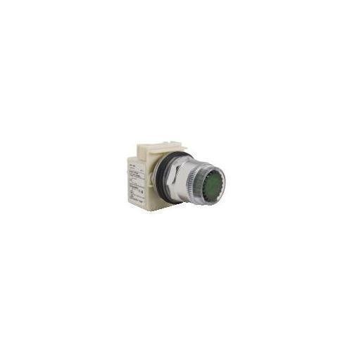 Picture of 9001K1L1GH13 - Illuminated push button, Harmony 9001K, metal, plastic guard flush, green, 30mm, spring return, 110...120V, 1 CO