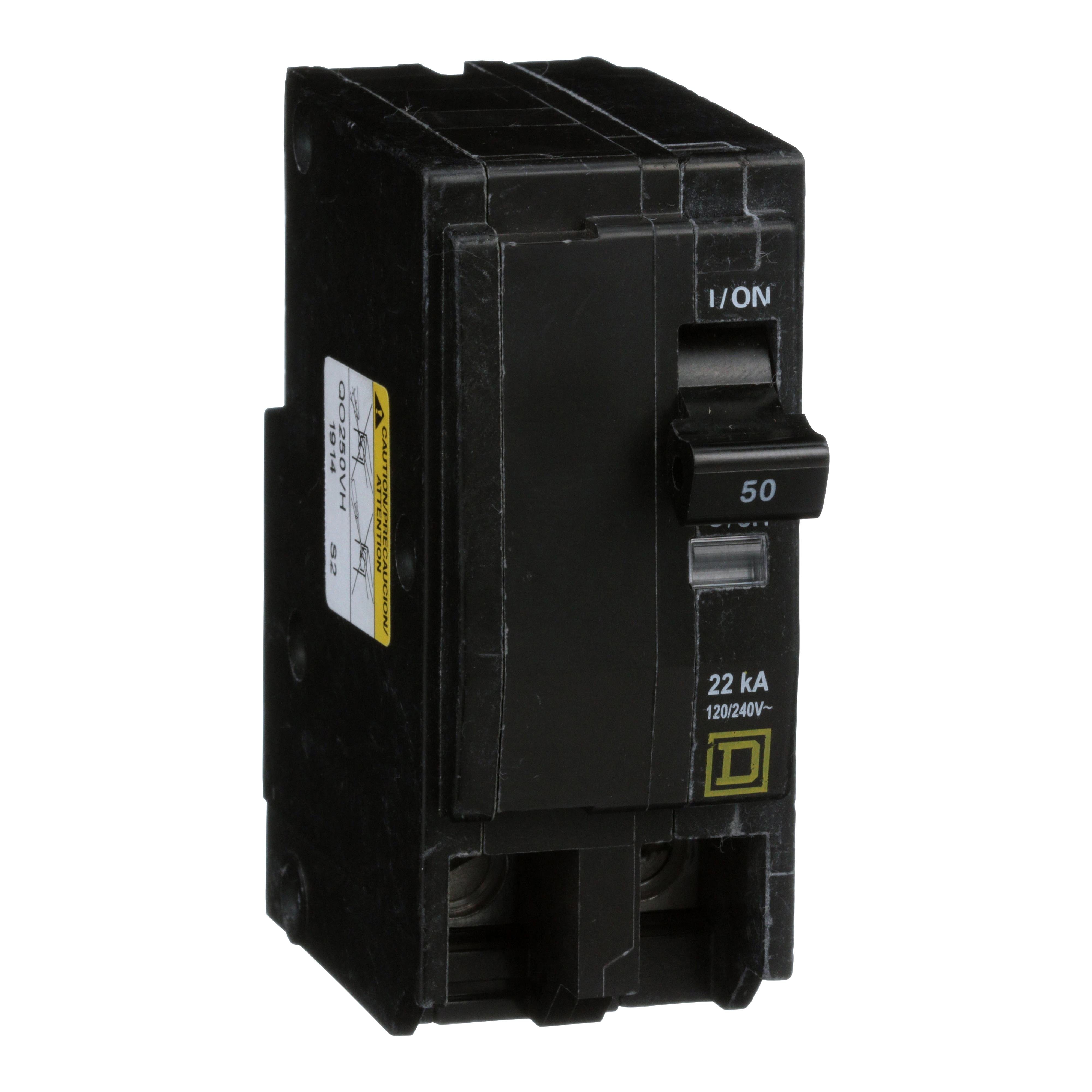 Picture of QO250VH - Mini circuit breaker, QO, 50A, 2 pole, 120/240VAC, 22kA, plug in