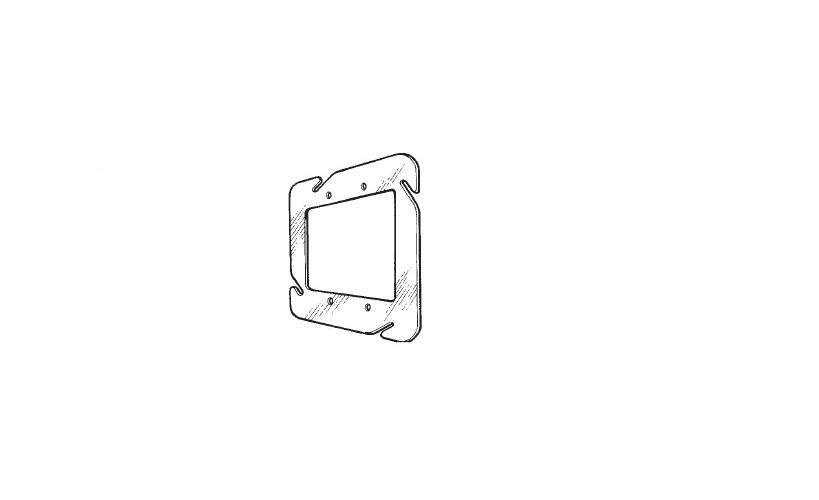 11335 - Two Gang Square Flat Cover, 4 11/16"