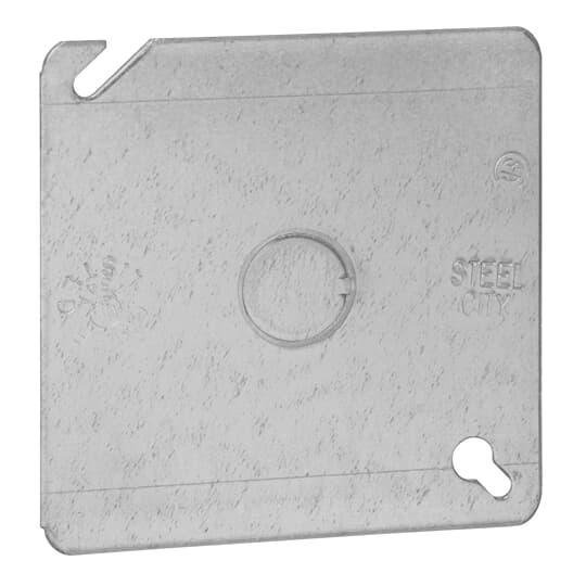 52 C 6 - 4" Square 1/2" Knockout Flat Cover