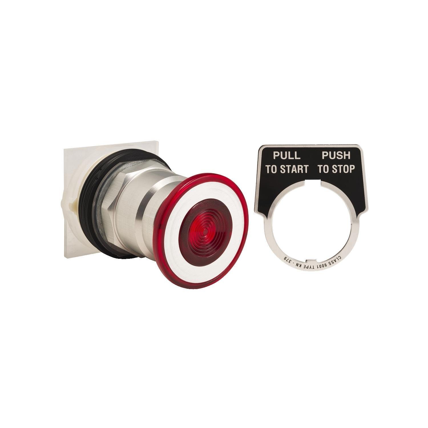 9001KR8R - Push button head, Harmony 9001K, metal, mushroom 41mm, red, 30mm, 3 positions, return to center