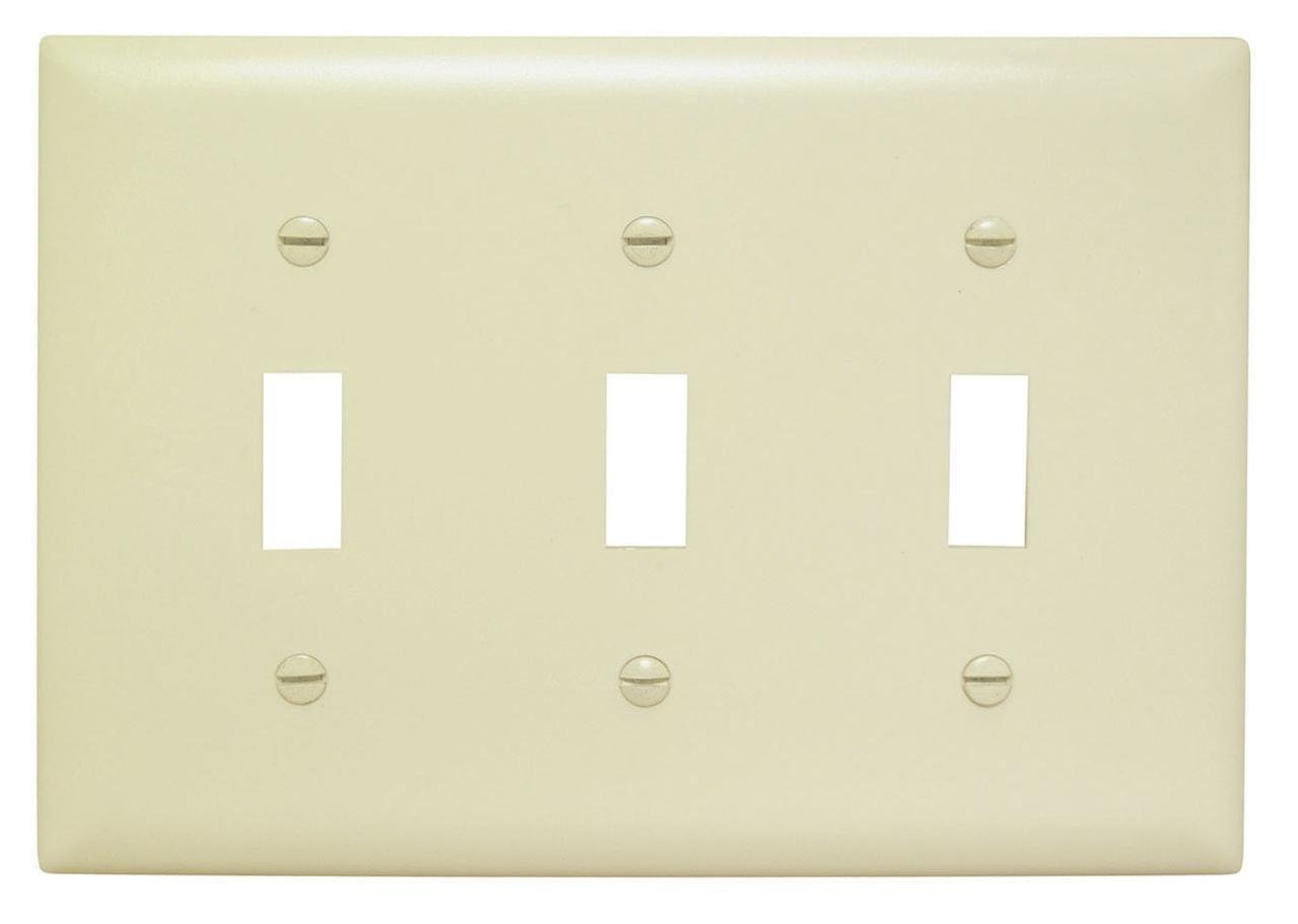 TP3I - TradeMaster® 3-Gang Nylon Wall Plate, 3 Toggle Switch Openings, Ivory