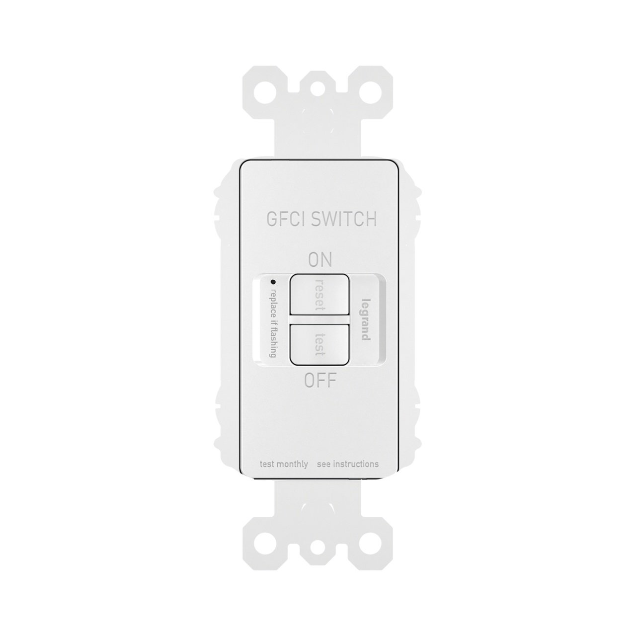 Picture of 2087-W - radiant® Dead Front 20A Duplex Self-Test GFCI Receptacles with SafeLock® Protection, White