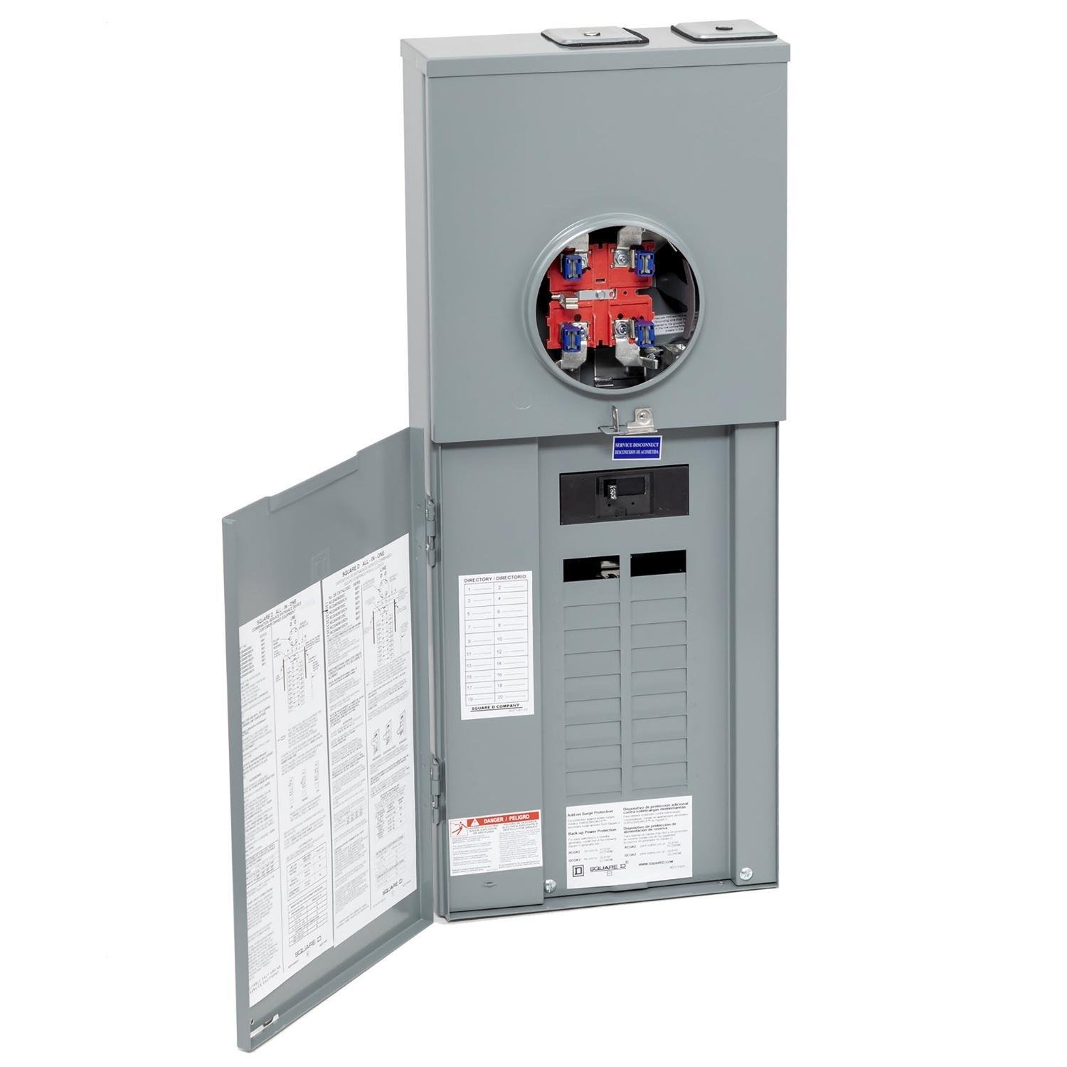 Picture of RC2040M200CH - All in one, Homeline, combination service entrance, ringless socket, 200A, surface mount, 20 spaces, 40 circuits, 22kA SCCR, horn bypass