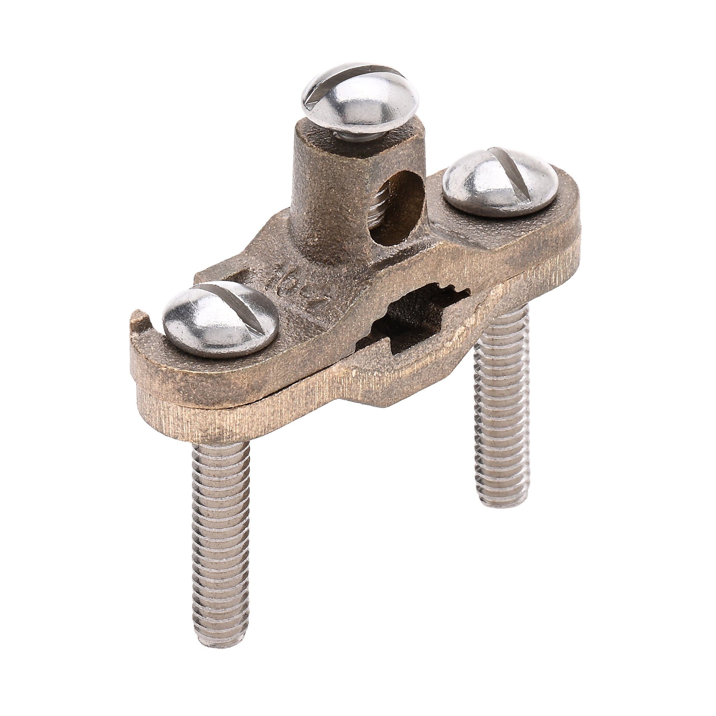 G-1-S-DBR - Heavy Duty Bronze Ground Clamp, 1/2″ to 1″ Pipe, 1″ Rebar, Burial