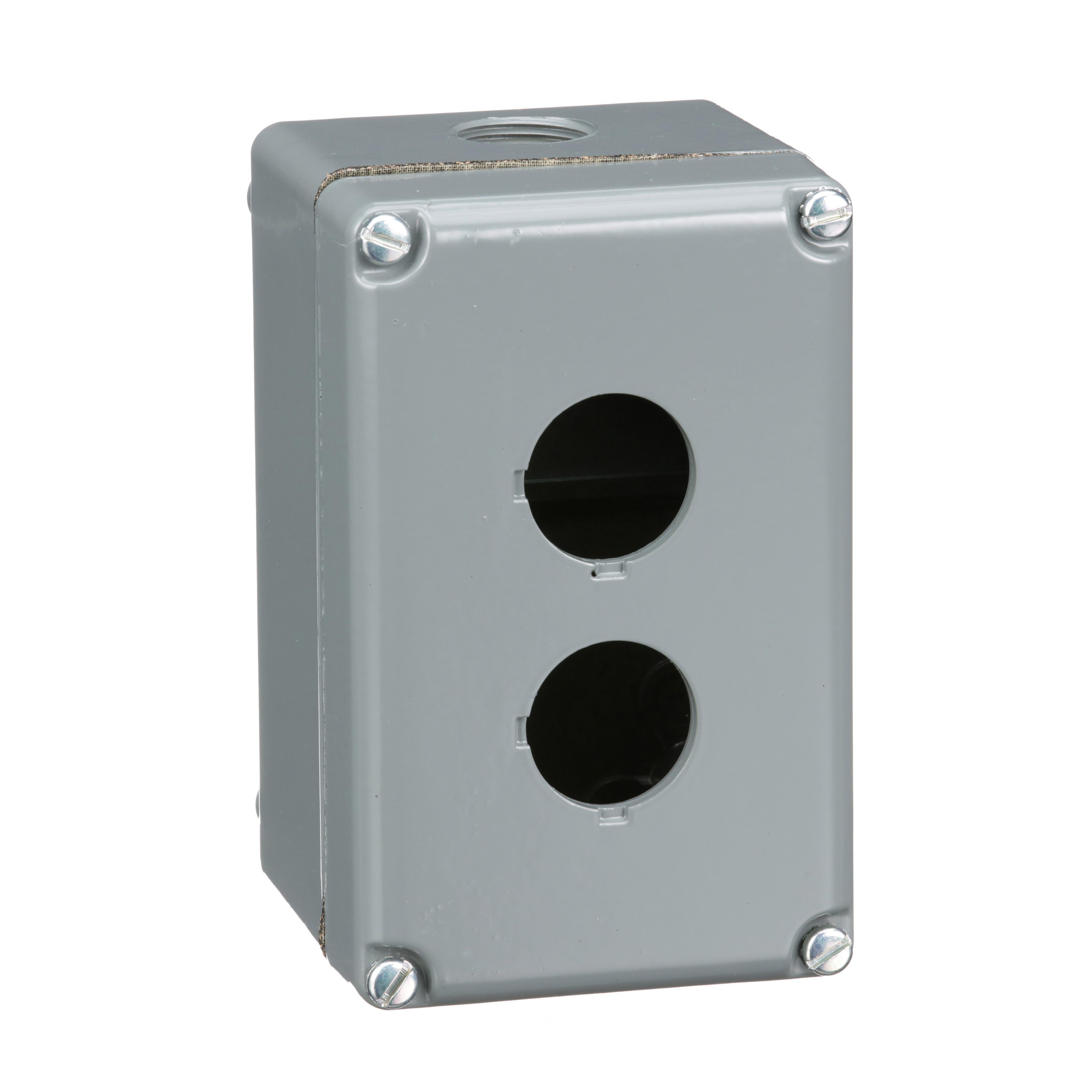 9001KY2 - 30mm Push Button, Types K or SK, empty push button enclosure, cast aluminium, two 30 mm holes, NEMA 4 and 13