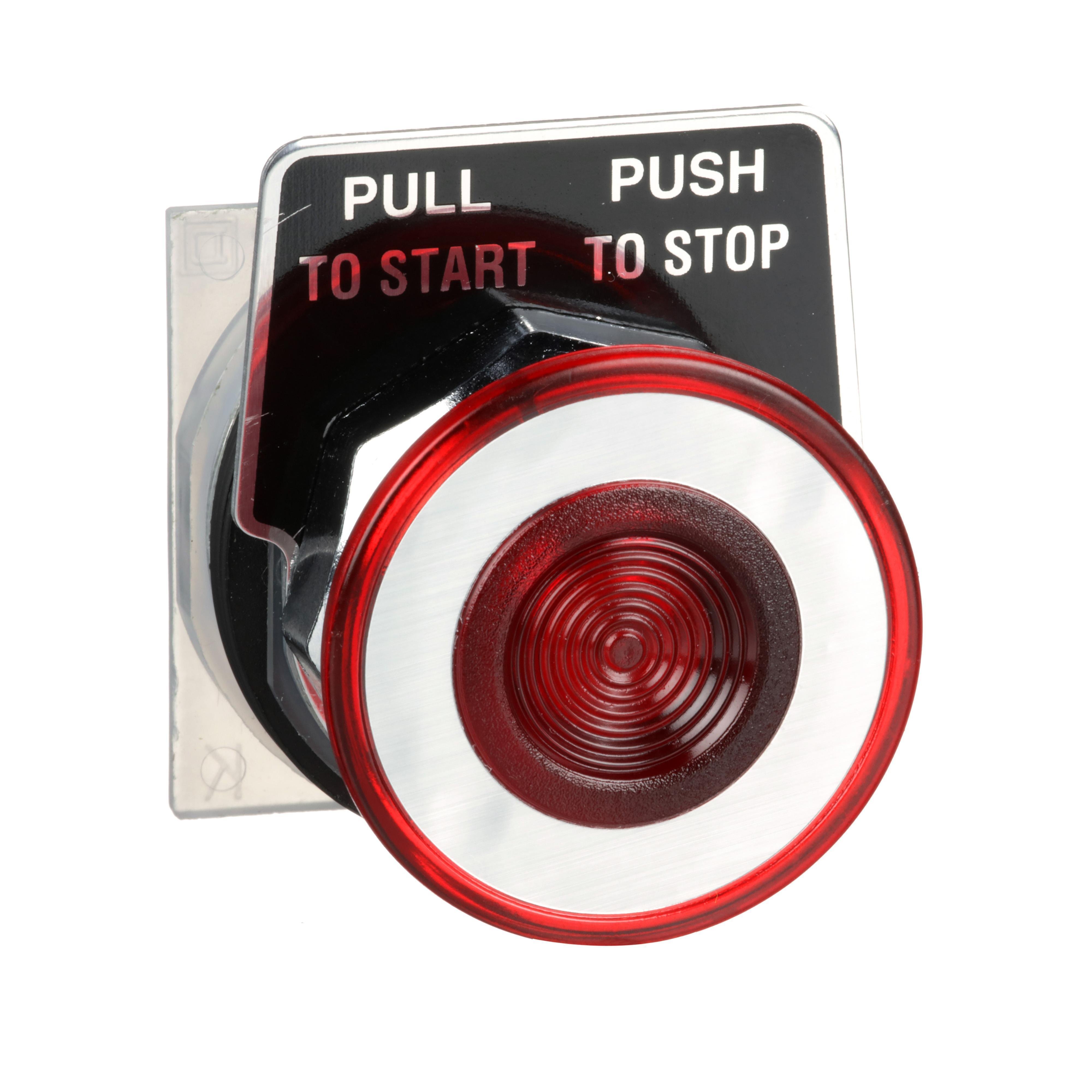 Picture of 9001KR9R - 30mm Push Button, Type K, push pull operator, red mushroom cap