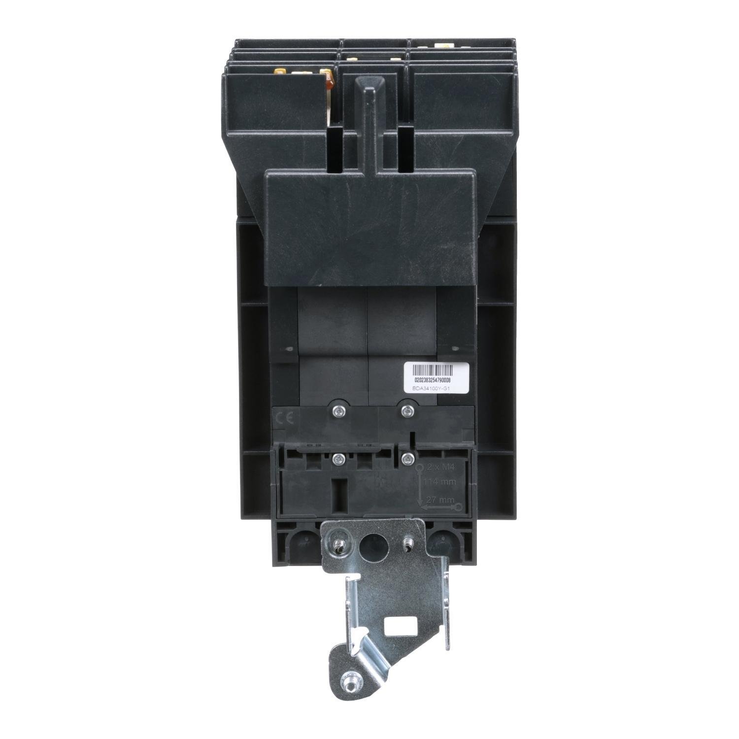 Picture of BDA34100Y - Circuit breaker, PowerPacT B, 100A, 3 pole, 480Y/277VAC, 18kA, I-Line, thermal magnetic, 80%, ABC