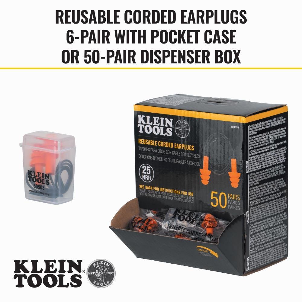 Picture of 6050350 - Corded Earplugs, 50-Pair Dispenser Pack