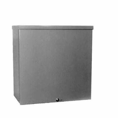 884-SC3R - 8x4X8 Screw Cover Type 3R UL Listed Steel Knockouts ANSI 61 Gray Quad D Knockout For Lock Emboss Mounting Holes In Back