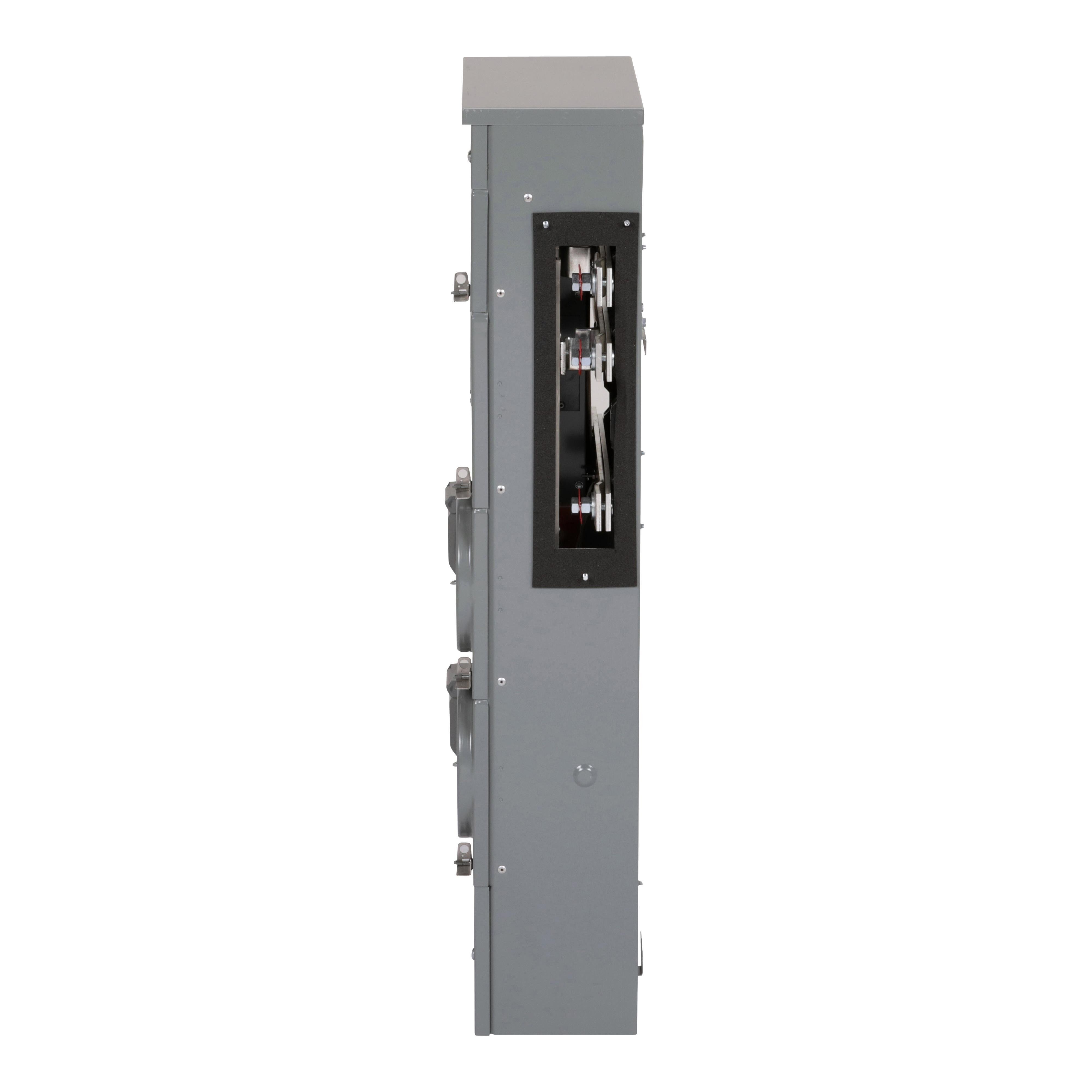 Picture of EZMR112225 - Branch unit, EZ Meter-Pak, 225A, 2 x 5 jaw sockets, 120/240VAC, no bypass, ringless, 800A Al busbar