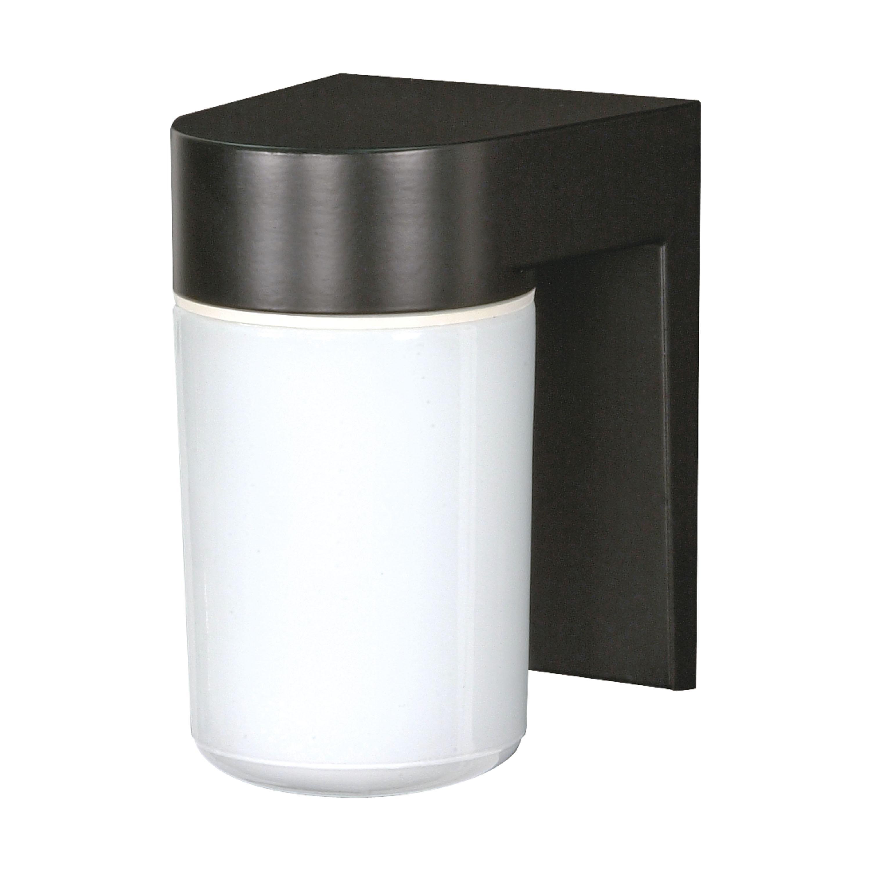 SF77-137 - 1 Light - 8" Utility Wall with White Glass - Black Finish