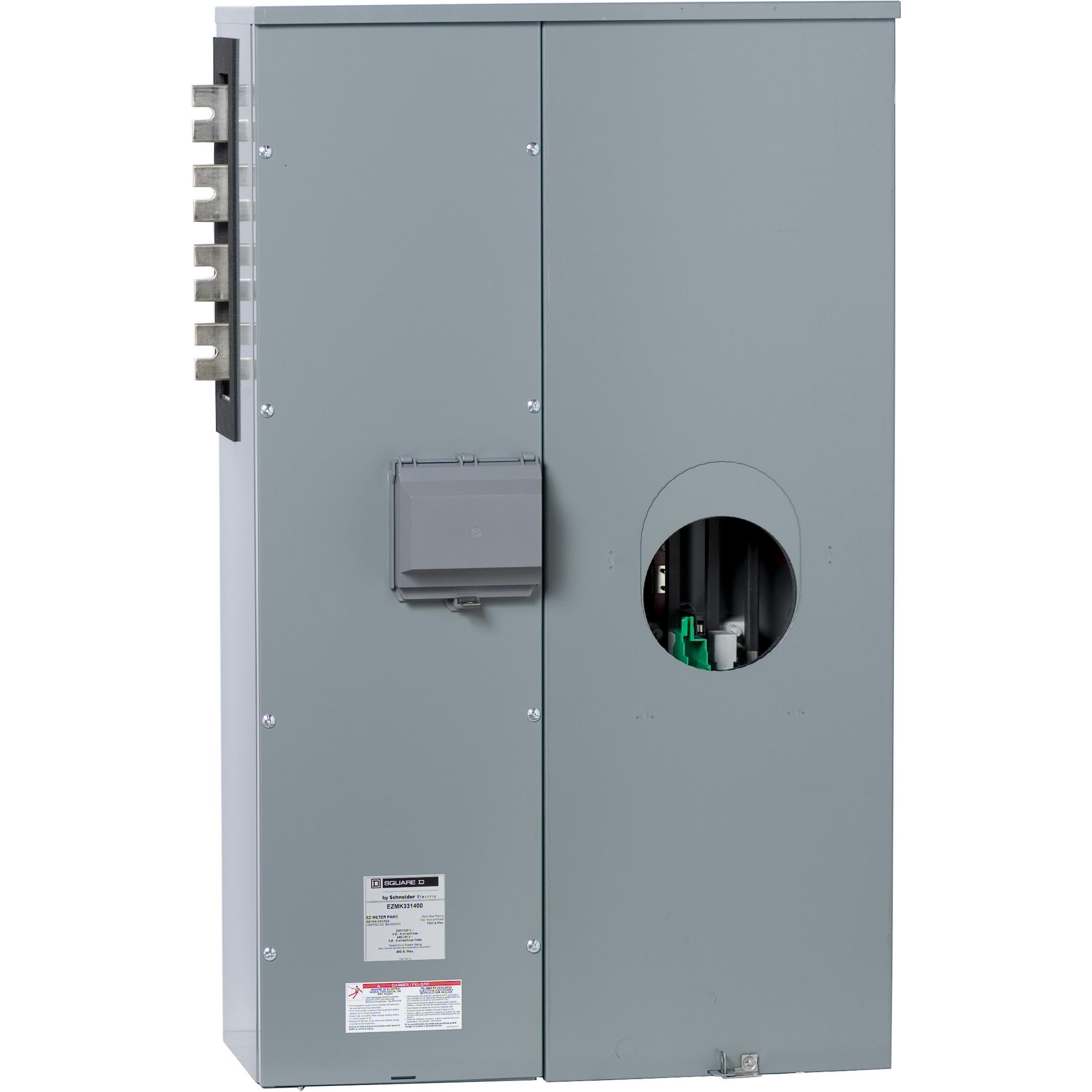 EZMK331400 - Branch unit, EZ Meter-Pak, 400A, 1 x 7 jaw socket, 208Y/120VAC, manual bypass, ringless, 1200A Cu busbar