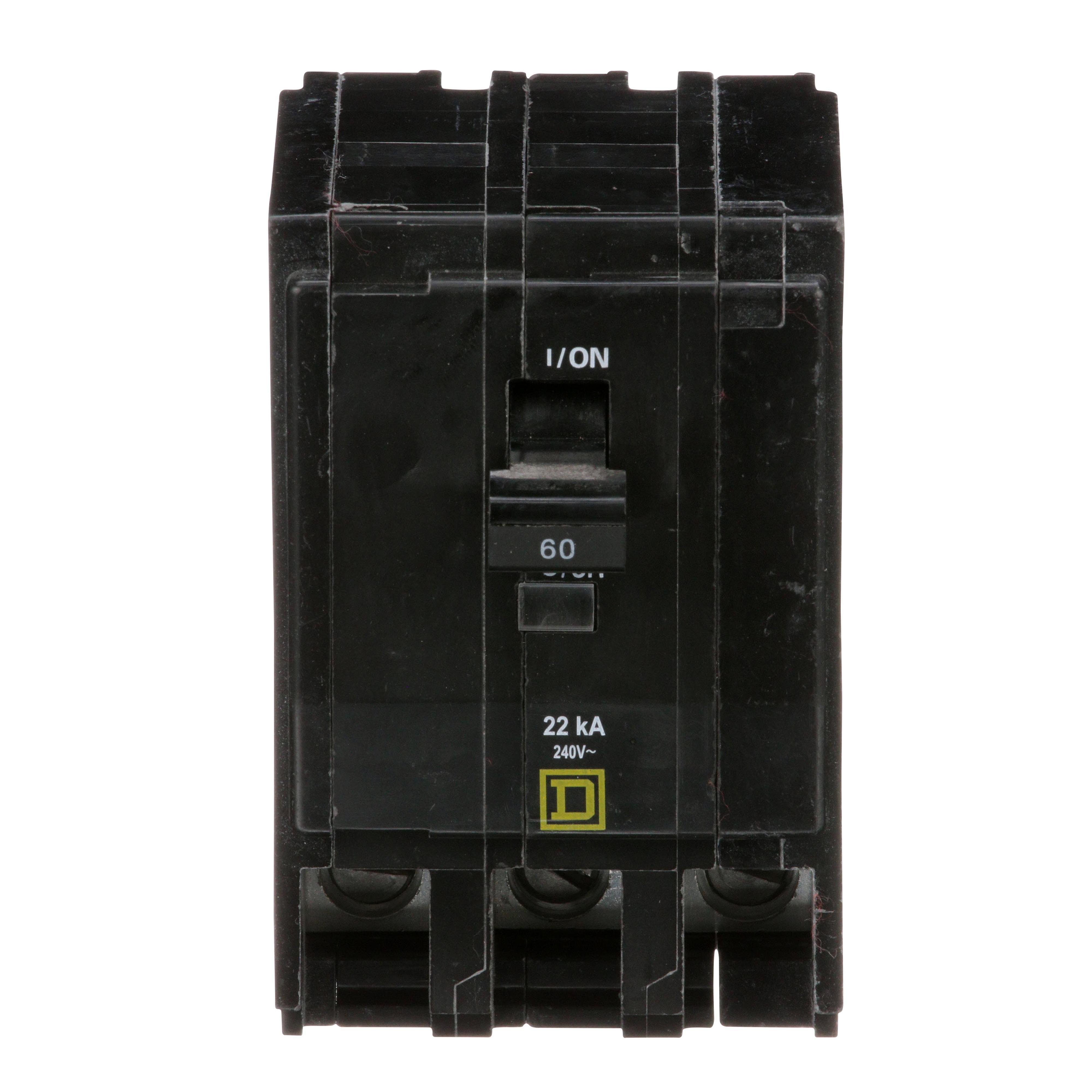 Picture of QO360VH - Mini circuit breaker, QO, 60A, 3 pole, 120/240VAC, 22kA, plug in