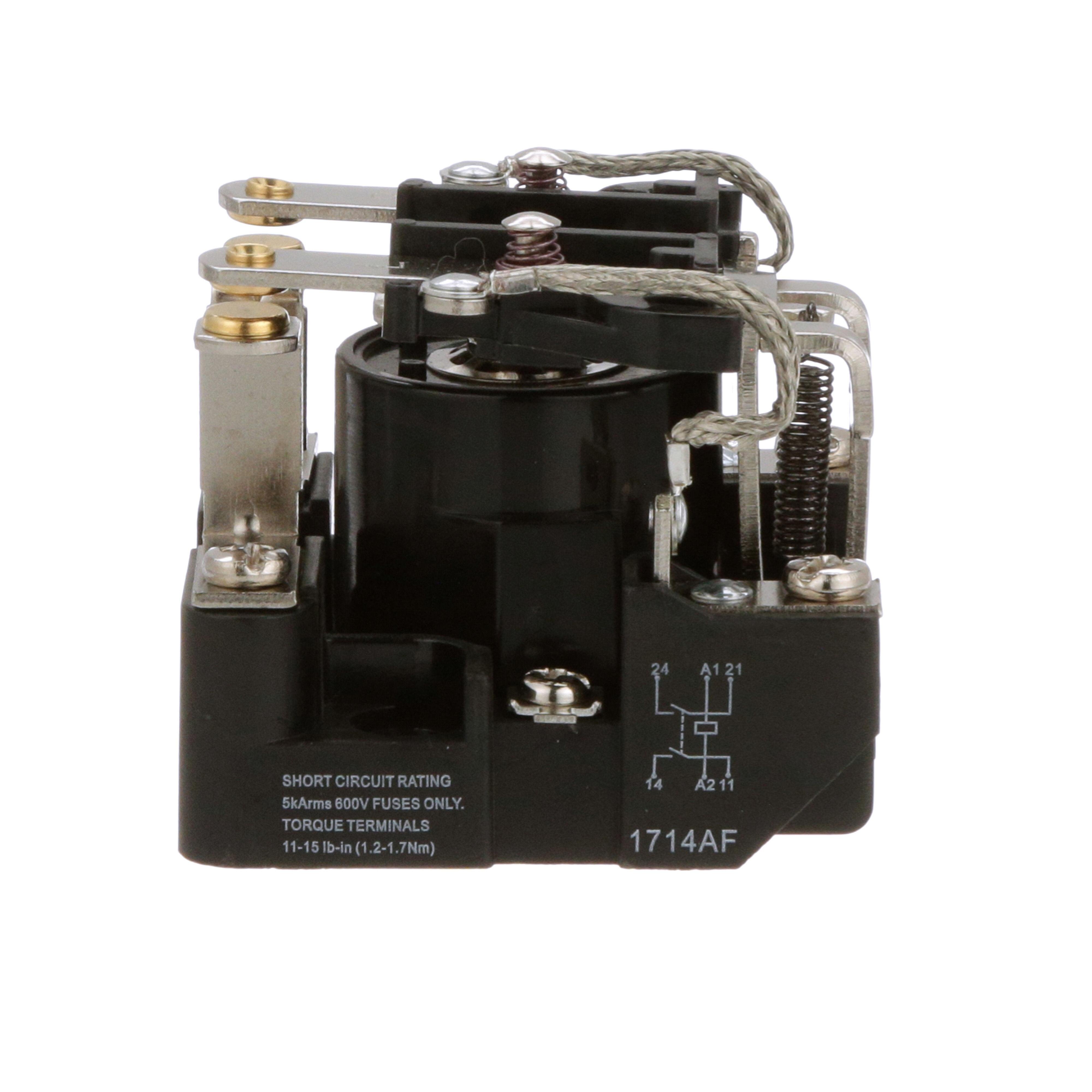Picture of 199X-8 - Power Relay, DPST-NO, open cover type, screw terminal, 40A, 24V DC, 1NO