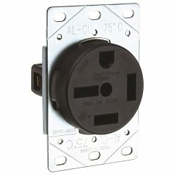 5750 - 50A 250V 15-50R Straight Blade Single Flush Receptacle, 3-Pole, 4-Wire